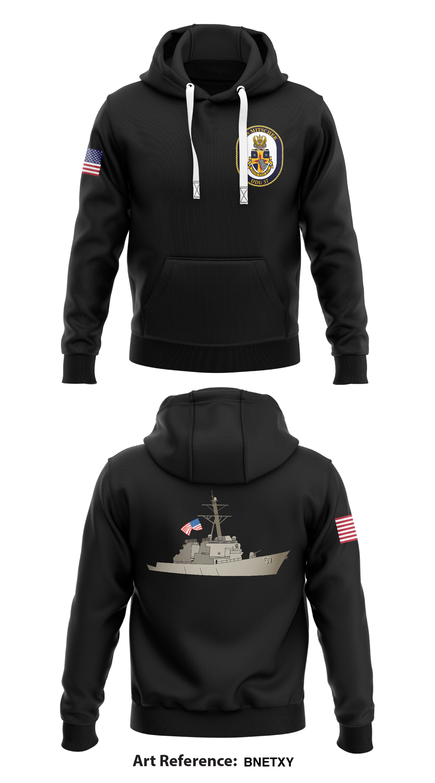 USS MITSCHER S-1 Store 1  Core Men's Hooded Performance Sweatshirt - BnETxy