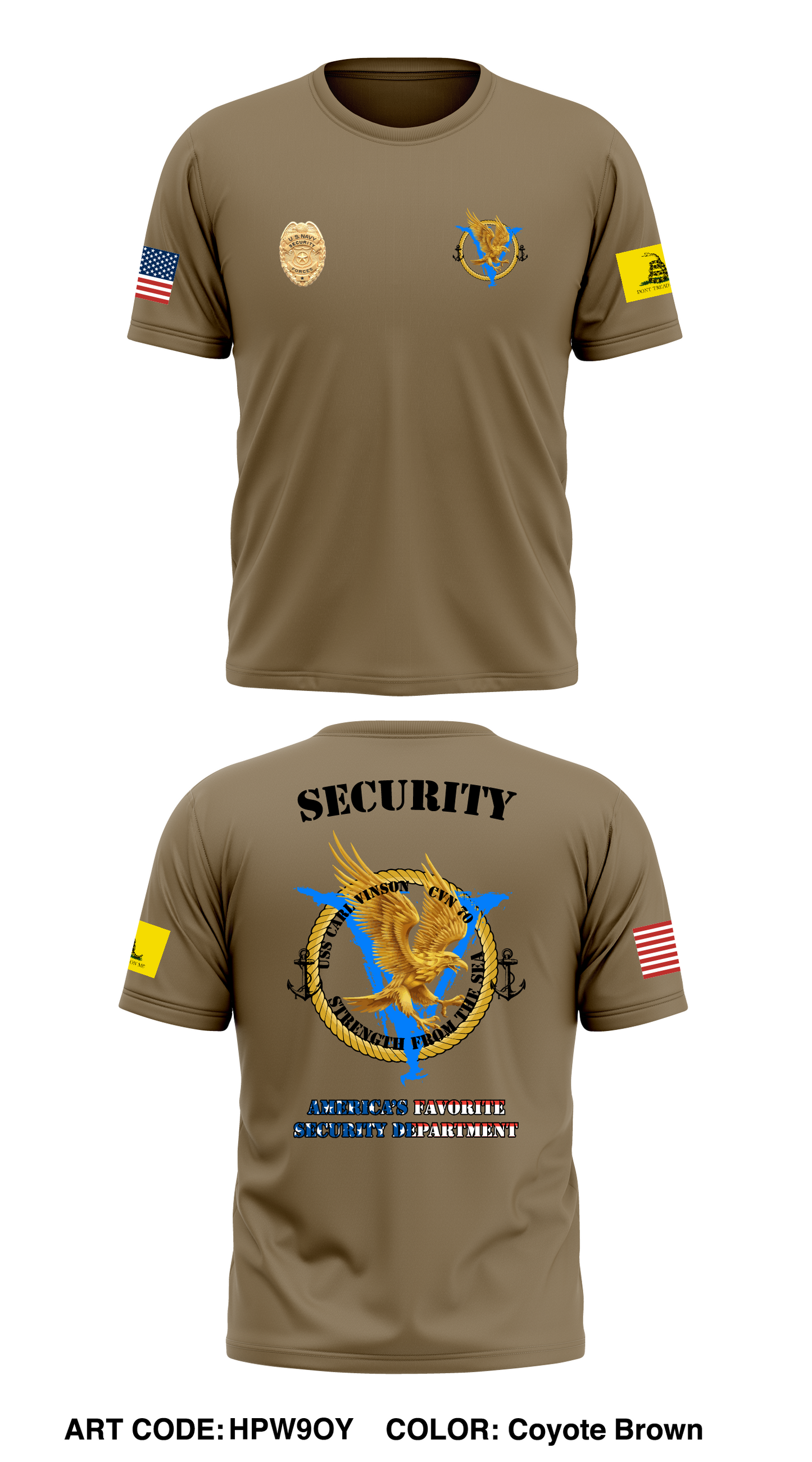 USS Carl Vinson Security Store 1 Core Men's SS Performance Tee - HPW9OY