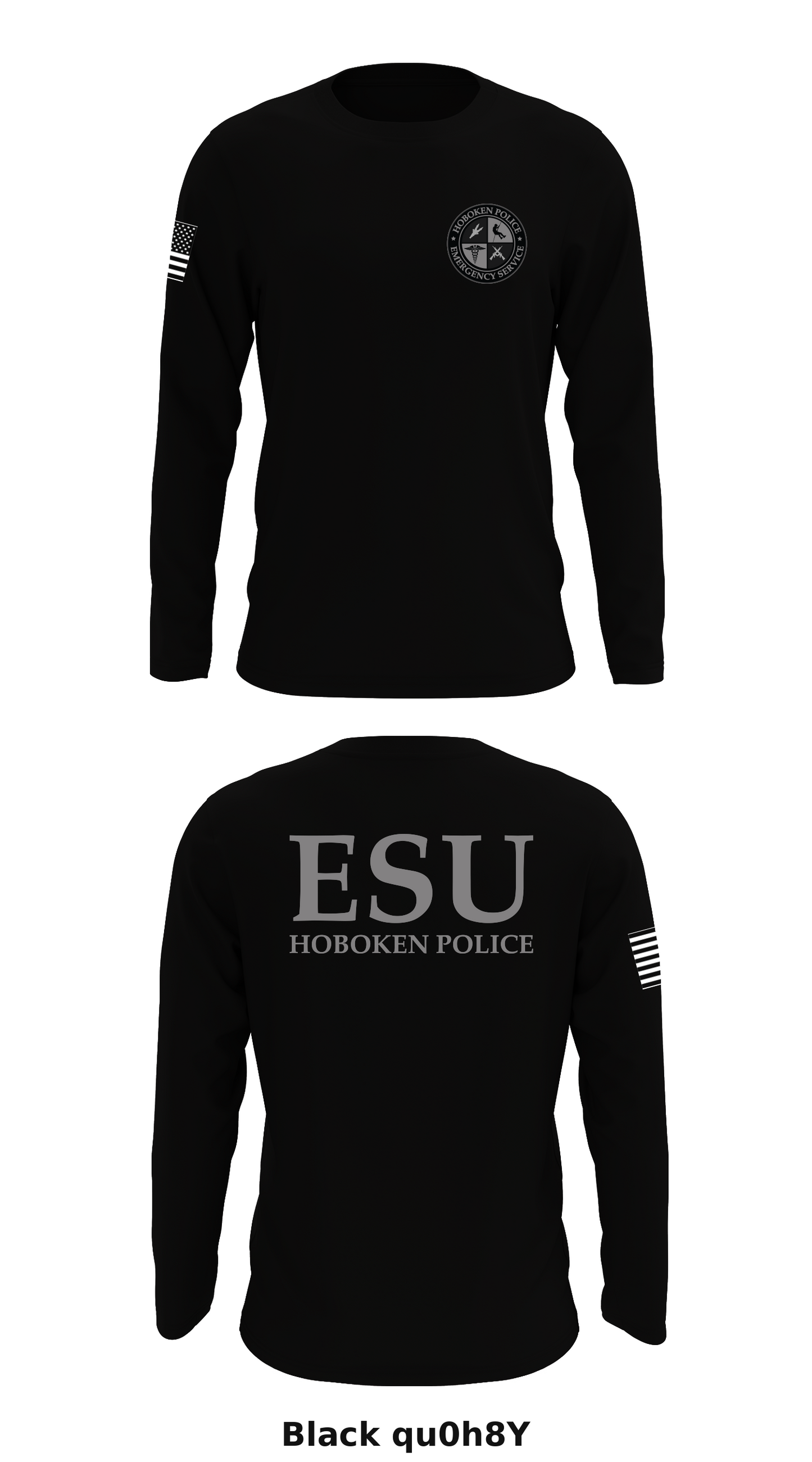 Hoboken Police Emergency Service Unit Store 1 Core Men's LS Performance Tee - qu0h8Y