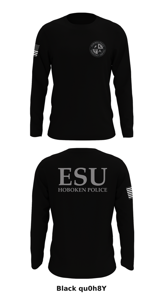 Hoboken Police Emergency Service Unit Store 1 Core Men's LS Performance Tee - qu0h8Y