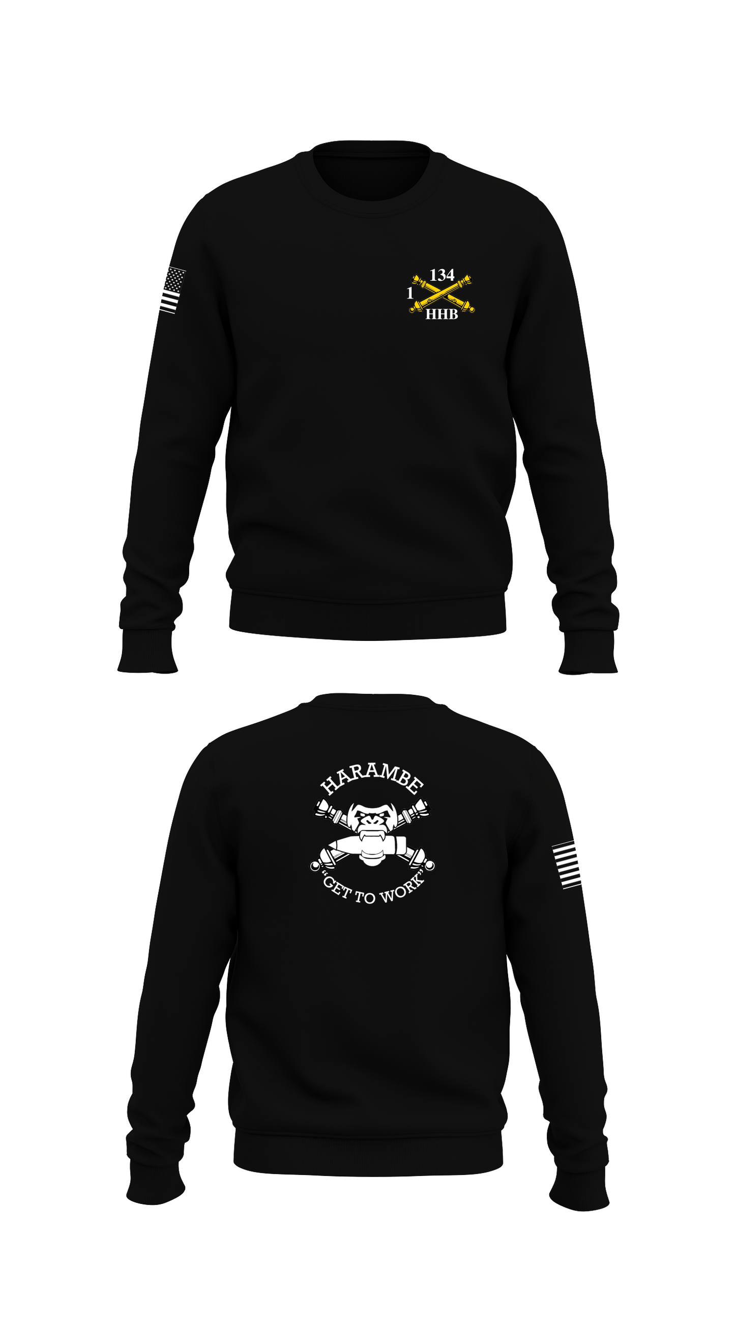 Headquarters and Headquarters Battery (HHB) 1-134 FA RGT Store 1 Core Men's Crewneck Performance Sweatshirt - 30880973673