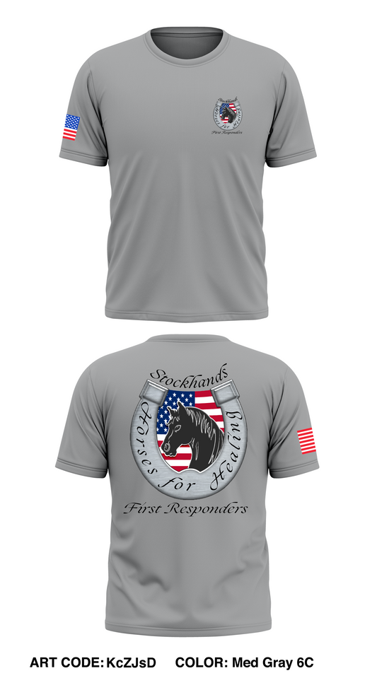 Stockshands Horses For Healing: First Responders Store 1 Core Men's SS Performance Tee - KcZJsD