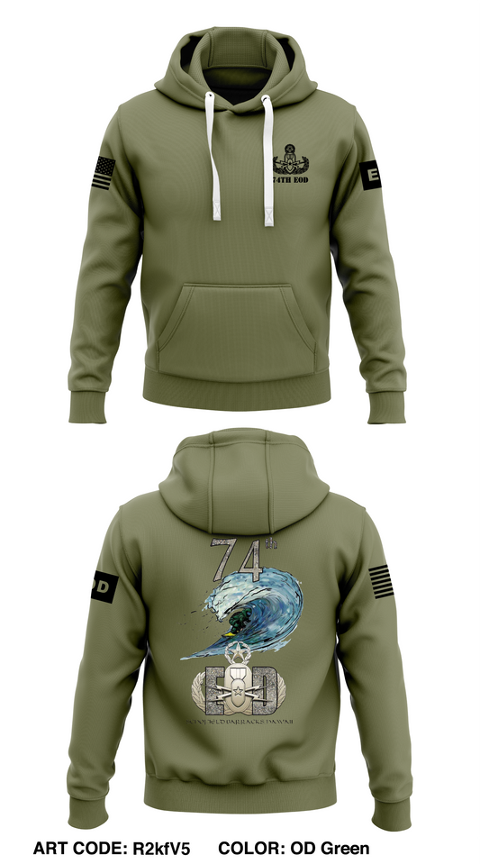 74th EOD Store 1  Core Men's Hooded Performance Sweatshirt - R2kfV5