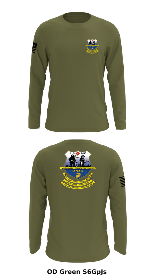 2 BN, 25th Marines Store 1 Core Men's LS Performance Tee - S6GpJs