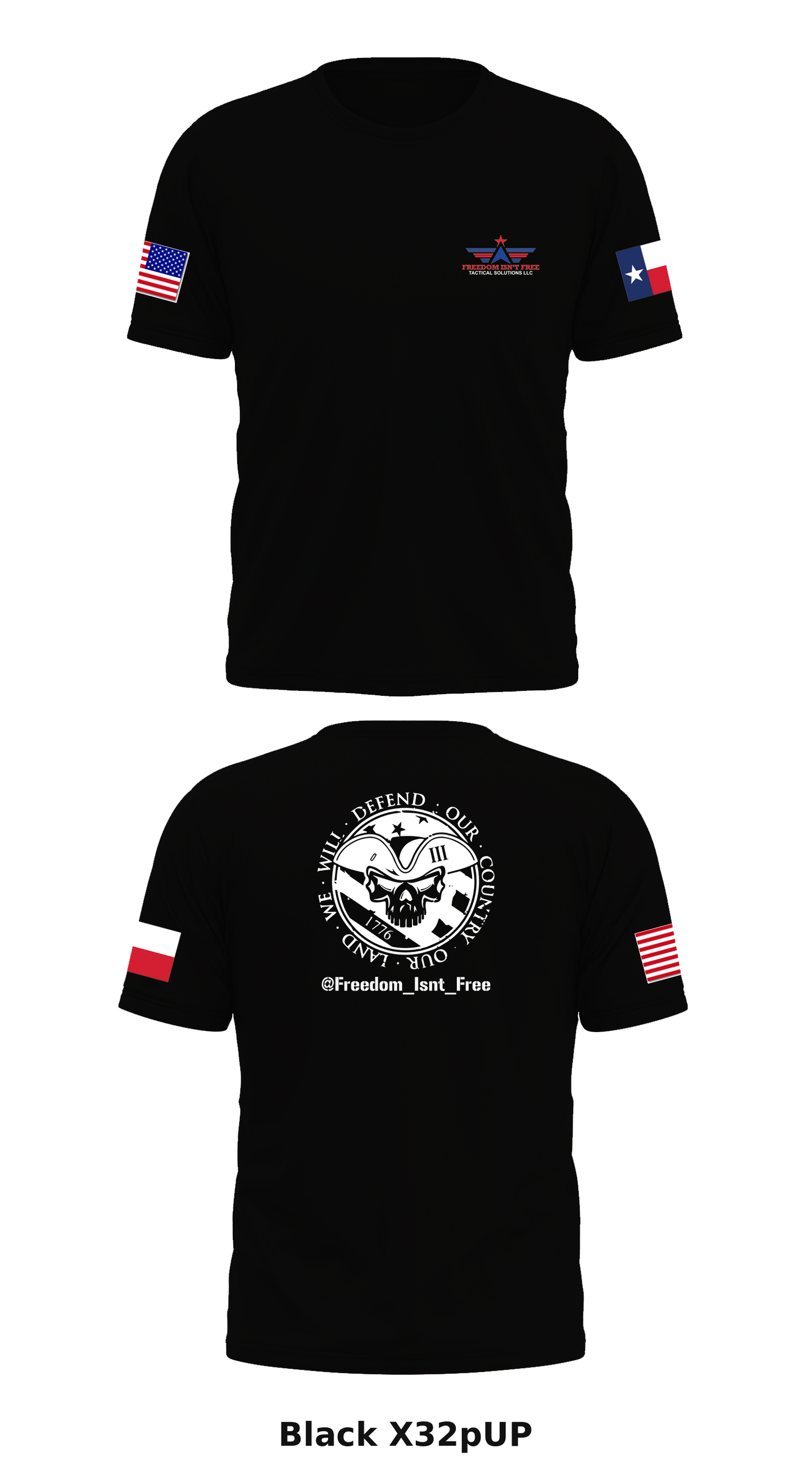 Freedom Ins’t Free Tactical Solutions LLC Store 1 Core Men's SS Performance Tee - X32pUP