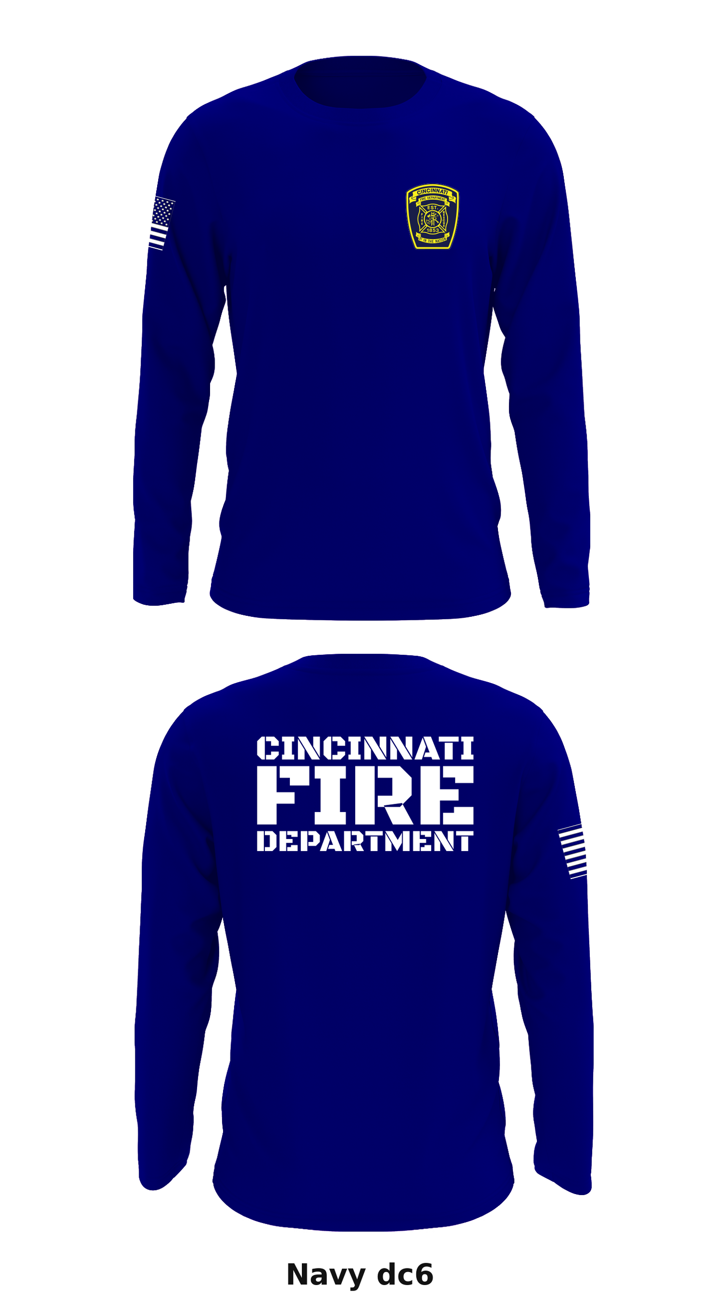 Cincinnati Fire Department Store 1 Core Men's LS Performance Tee - dc6