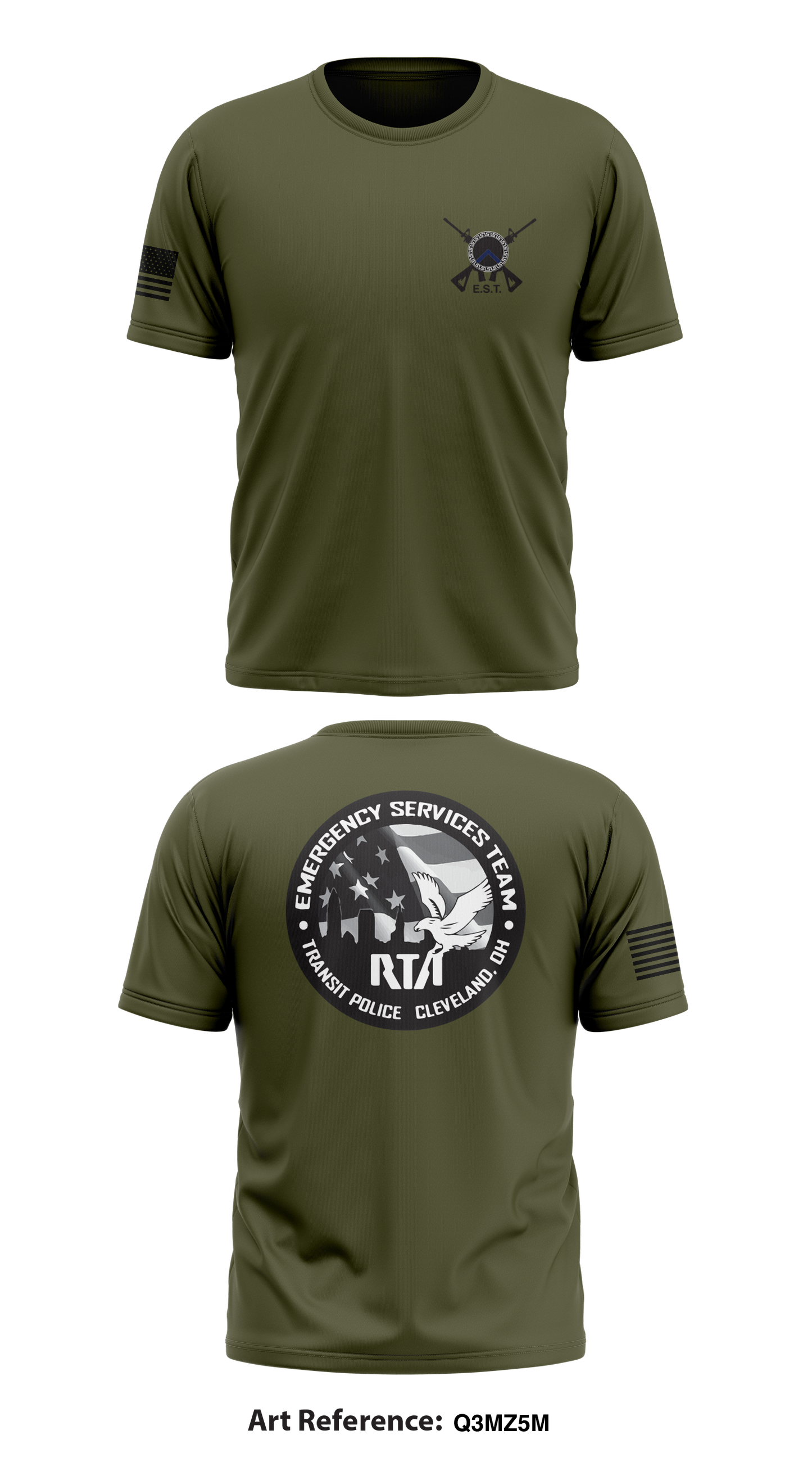 GCRTA Emergency Service Team (EST) Store 1 Core Men's SS Performance Tee - Q3mZ5M