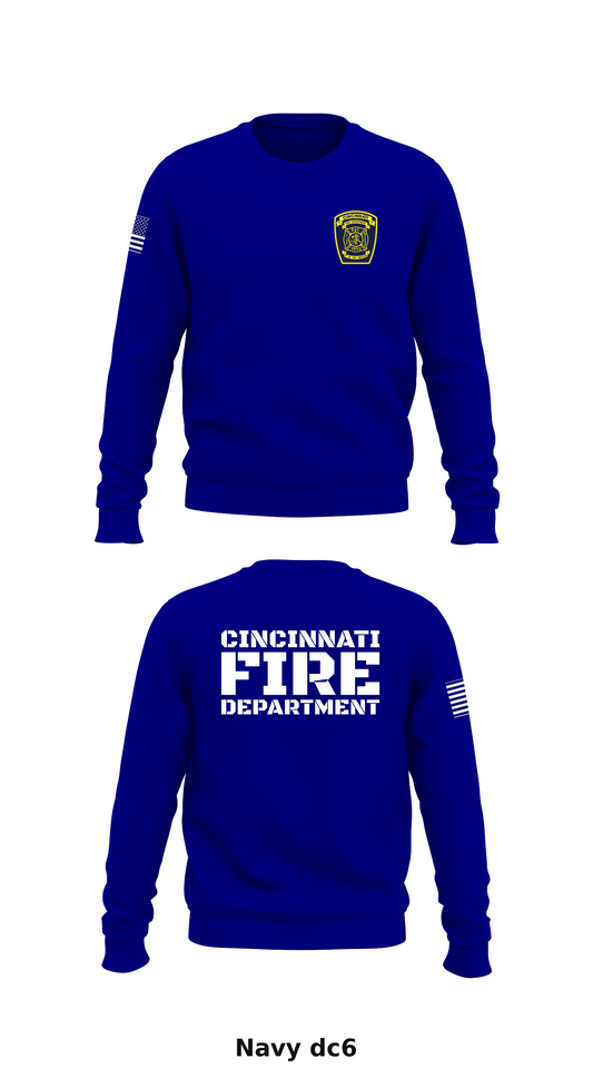 Cincinnati Fire Department Store 1 Core Men's Crewneck Performance Sweatshirt - dc6