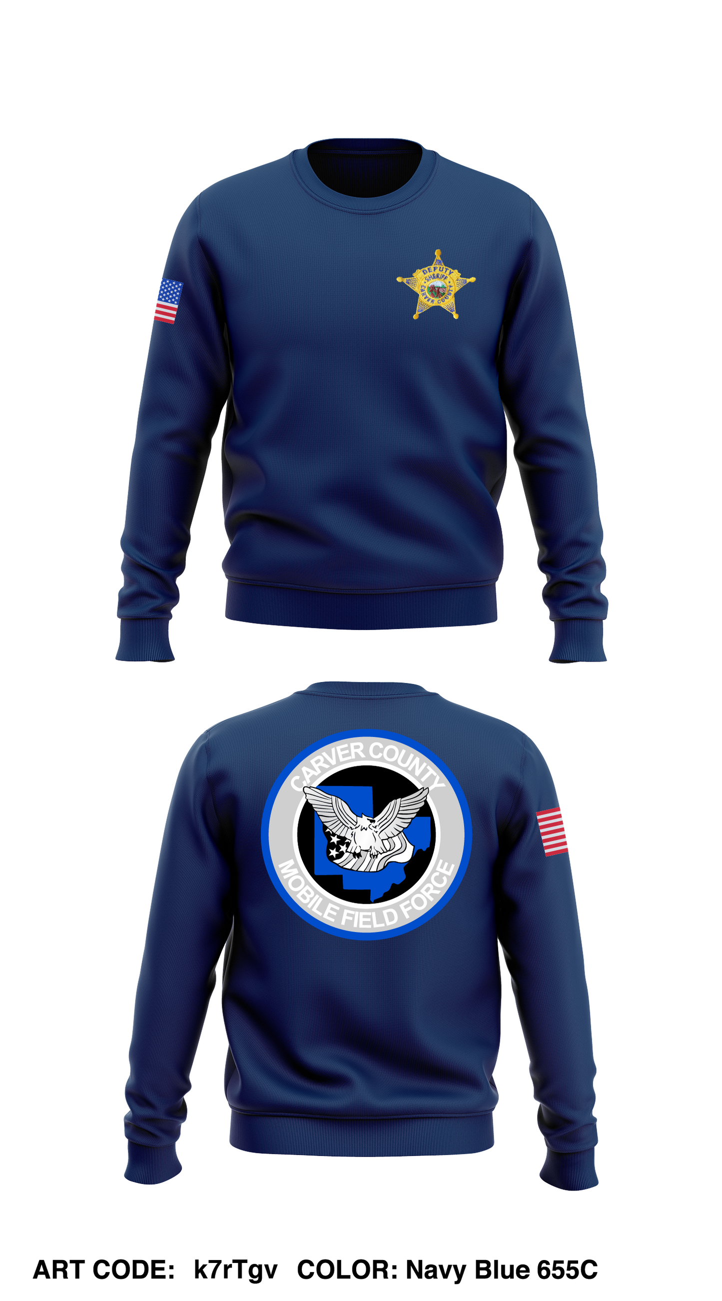 Carver County Mobile Field Force Store 1 Core Men's Crewneck Performance Sweatshirt - k7rTgv