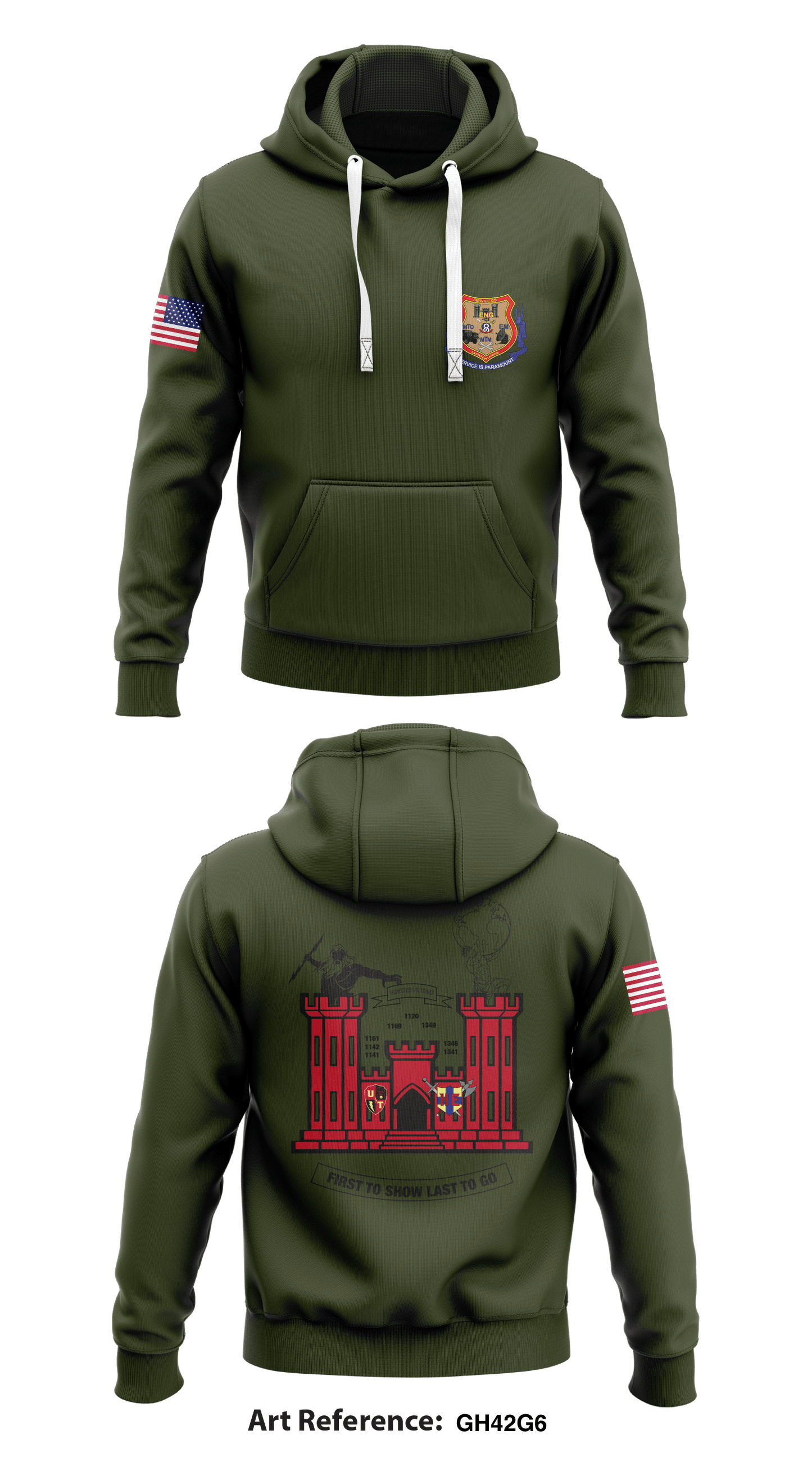 Engineer Platoon Store 1  Core Men's Hooded Performance Sweatshirt - Gh42g6