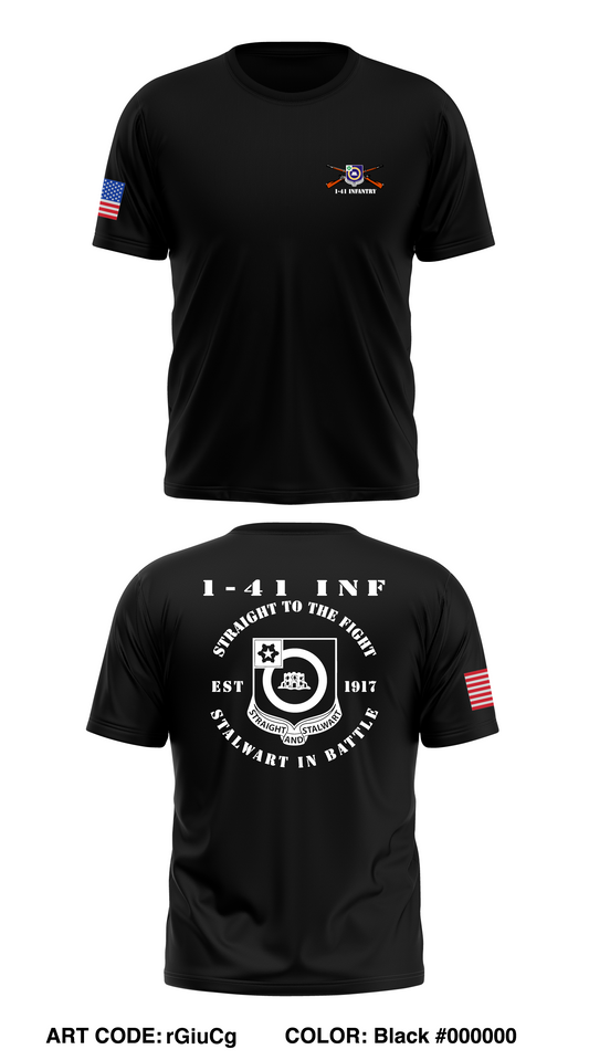 A Co, 1st BN, 41st IN Store 1 Core Men's SS Performance Tee - rGiuCg