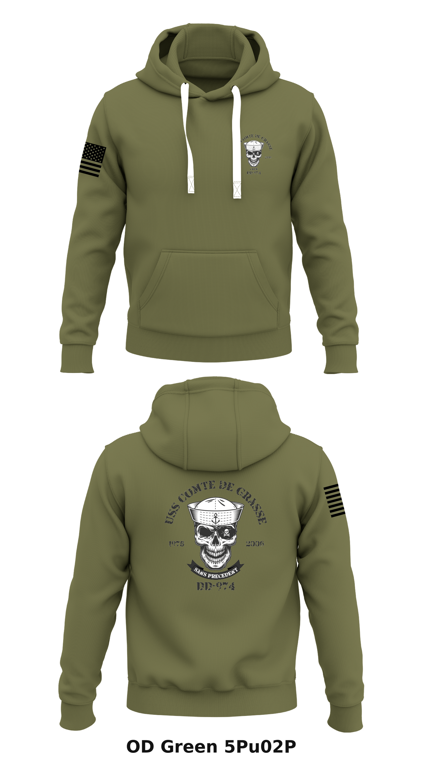 DD-974 Crew Store 1  Core Men's Hooded Performance Sweatshirt - 5Pu02P