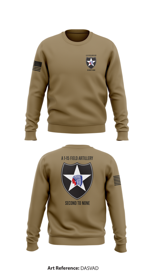 A 1-15 Field Artillery Store 1 Core Men's Crewneck Performance Sweatshirt - DASvaD