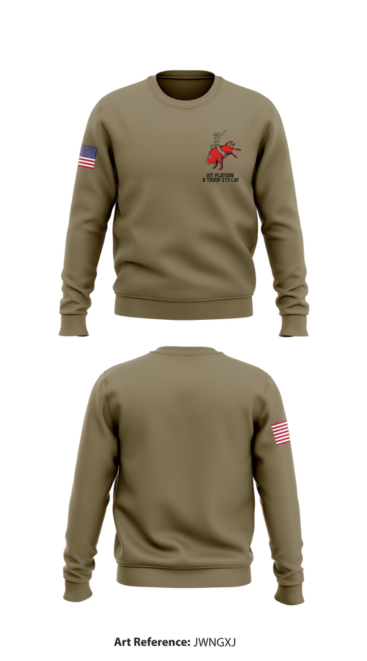 1st platoon B Troop 3-73 CAV Store 1 Core Men's Crewneck Performance Sweatshirt - jWngXJ