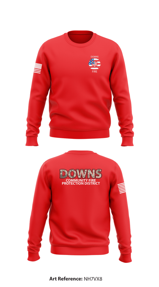Downs Fire Department Store 1 Core Men's Crewneck Performance Sweatshirt - nh7vx8