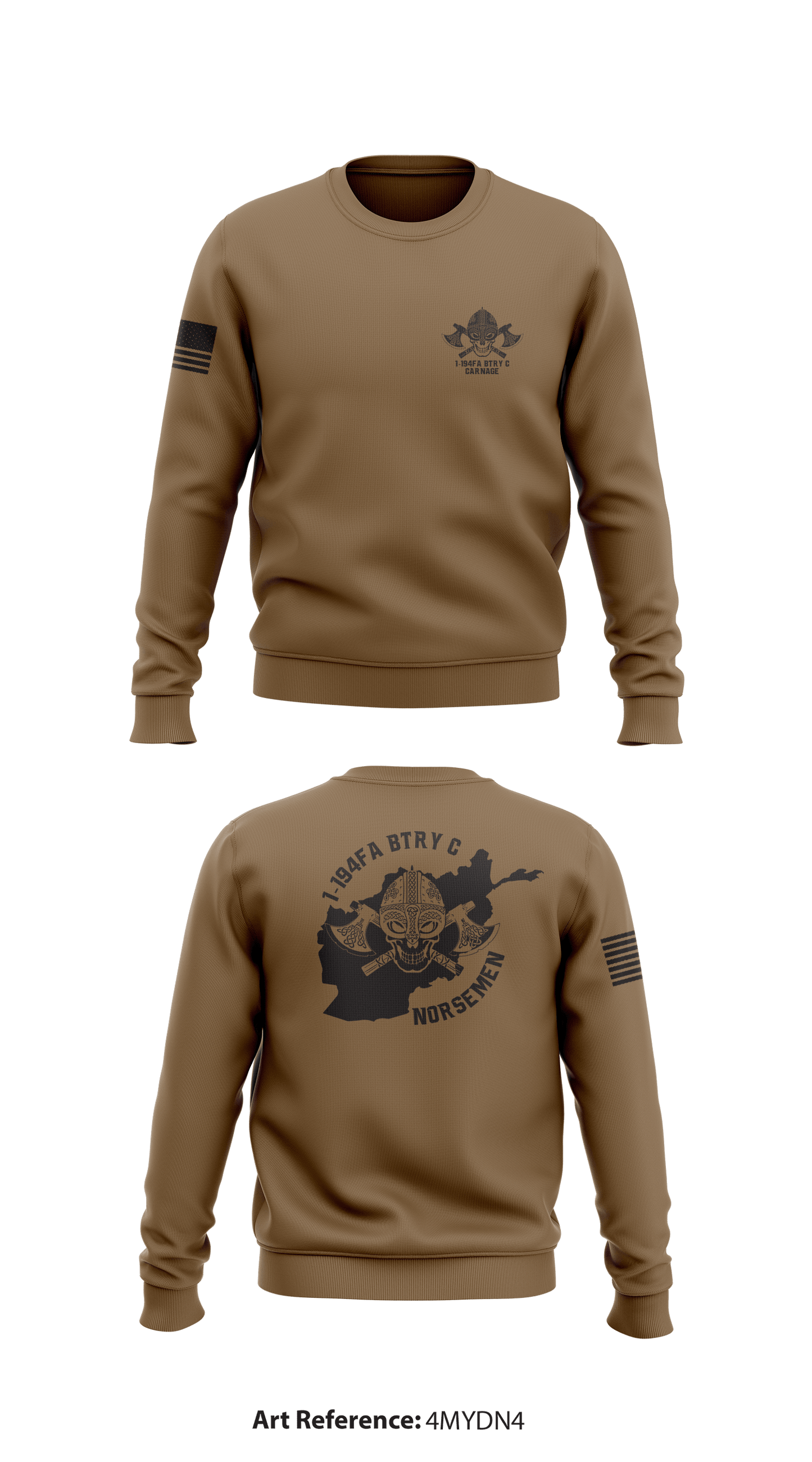 1-194FA BTRY C CARNAGE  Store 1 Core Men's Crewneck Performance Sweatshirt - 4MyDN4