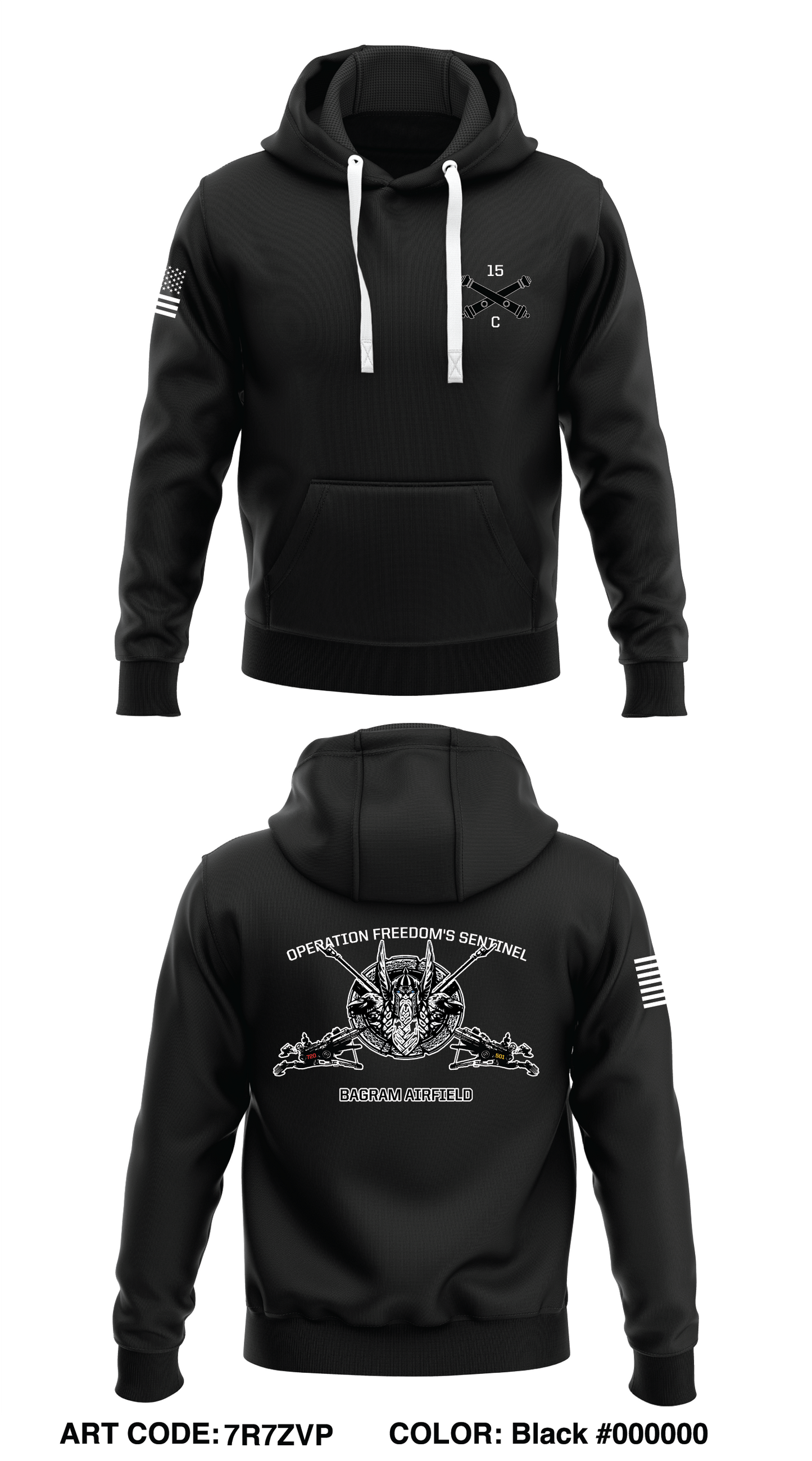 Deployed C BTRY, 2-15 Store 1  Core Men's Hooded Performance Sweatshirt - 7R7ZVP