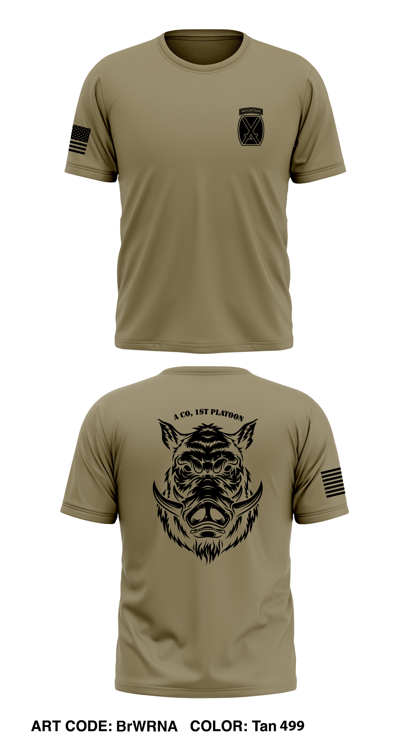 A Co Store 1 Core Men's SS Performance Tee - BrWRNA