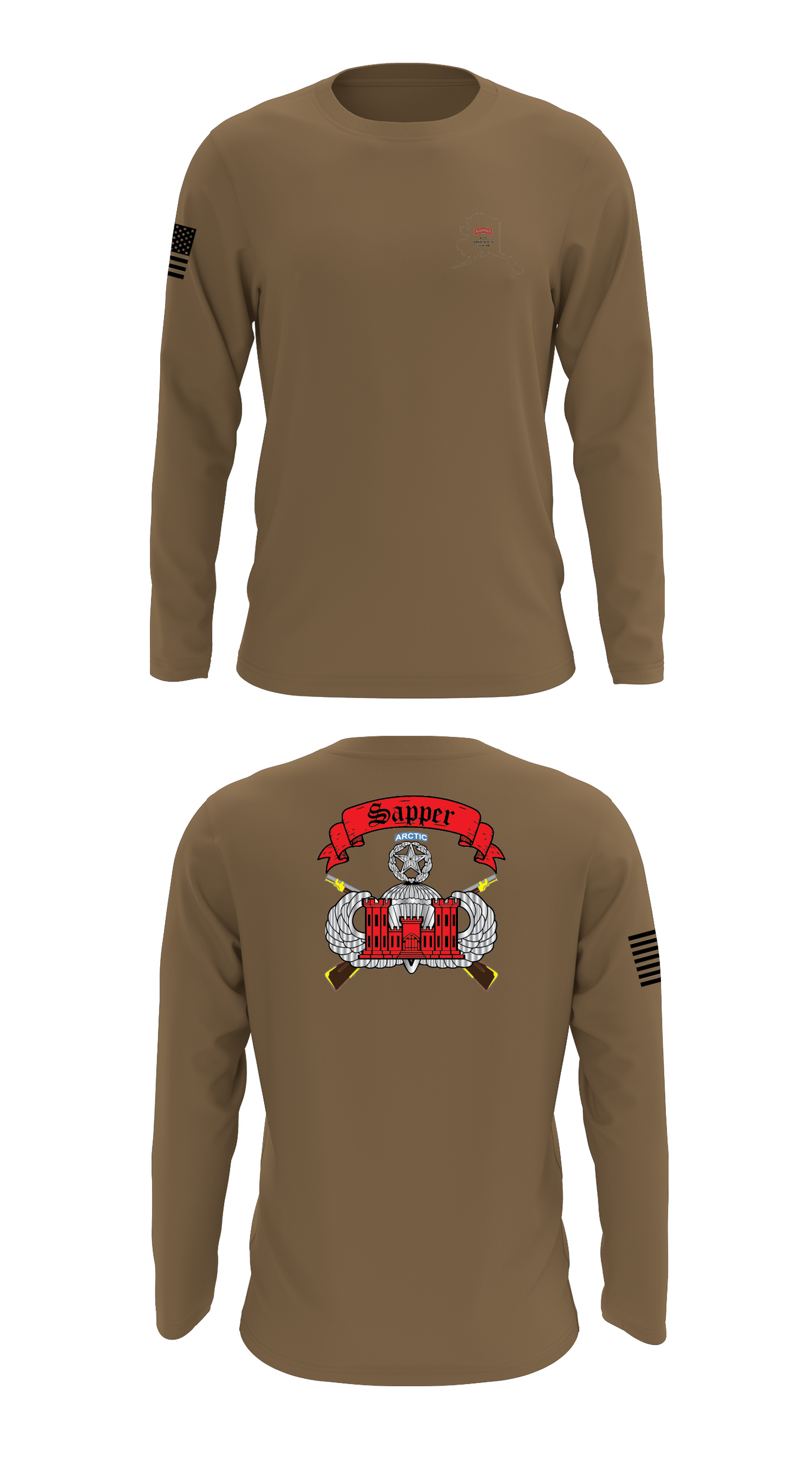 Sapper Company, 6th BEB, 4-25 IBCT (ABN) Store 1 Core Men's LS Performance Tee - 69550789218