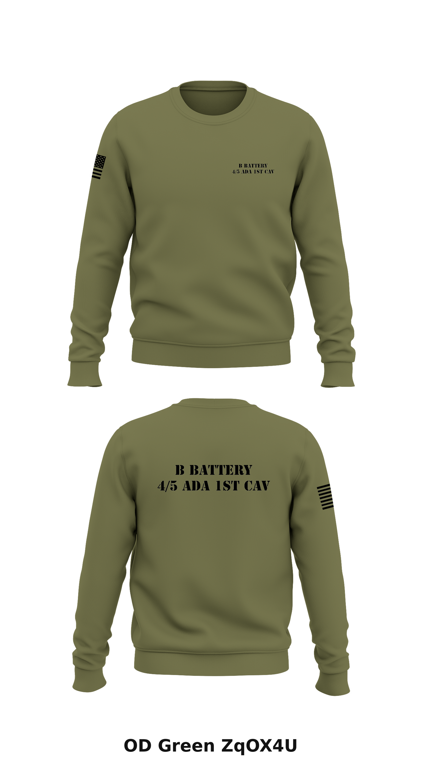 B Battery 4/5 ADA 1st CAV Store 1 Core Men's Crewneck Performance Sweatshirt - ZqOX4U