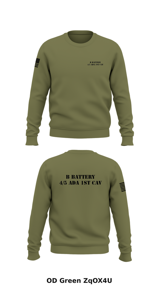 B Battery 4/5 ADA 1st CAV Store 1 Core Men's Crewneck Performance Sweatshirt - ZqOX4U