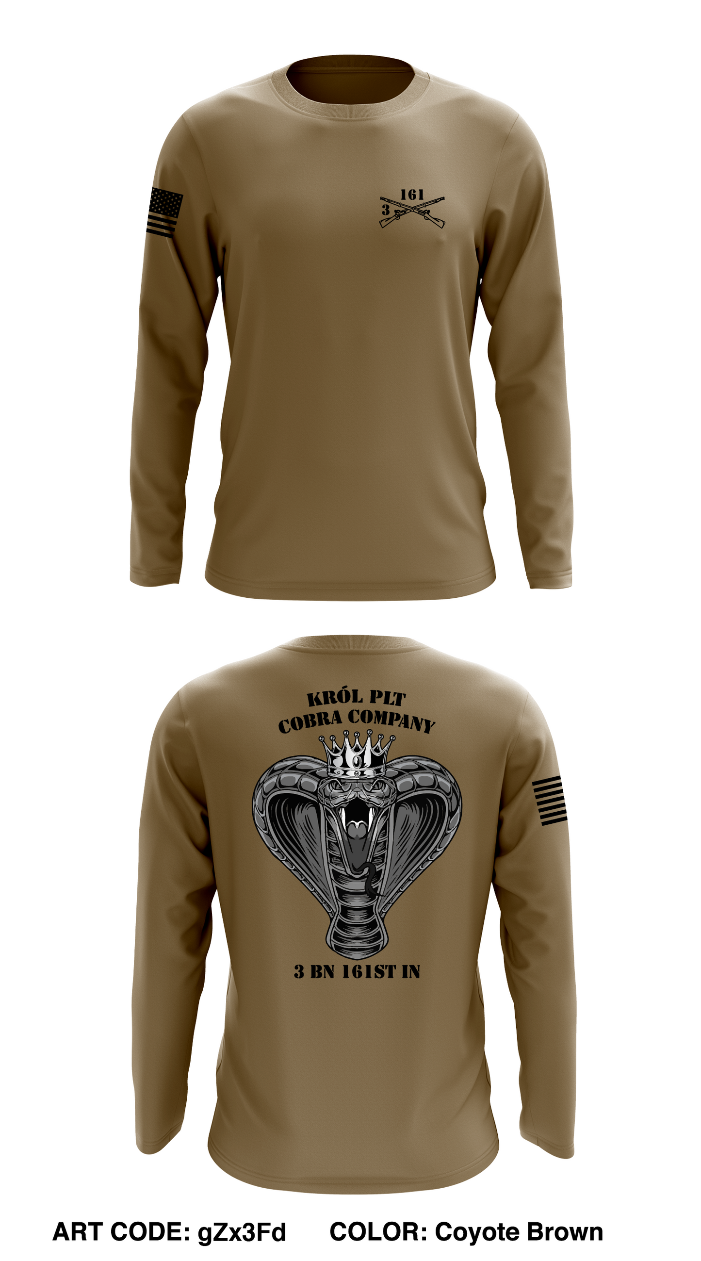 C Co, 3 BN, 161st INF Store 1 Core Men's LS Performance Tee - gZx3Fd