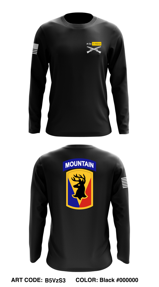 A Co 1-102nd INF Store 1 Core Men's LS Performance Tee - B5VzS3