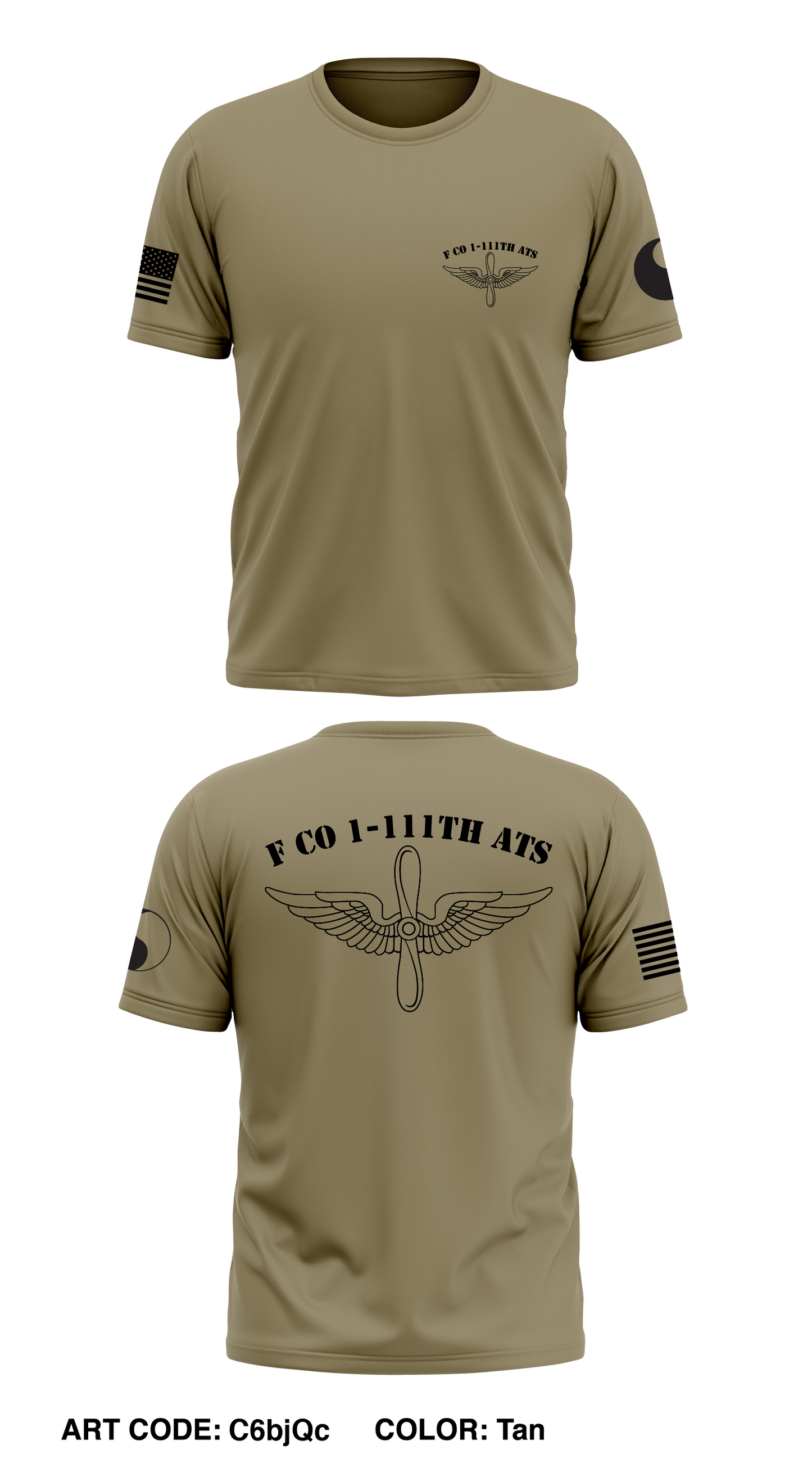 F Co 1-111th ATS Store 1 Core Men's SS Performance Tee - C6bjQc