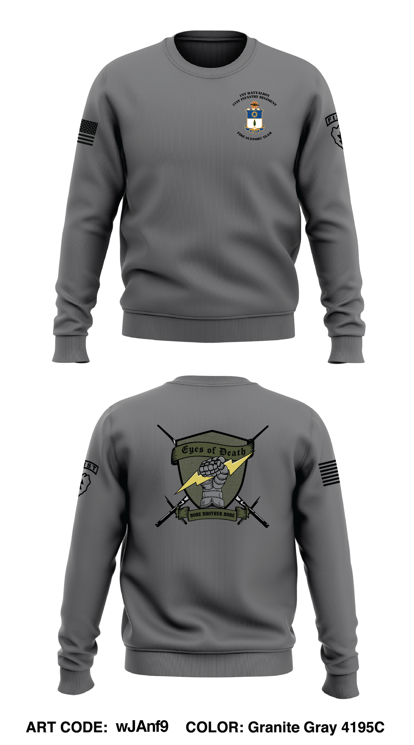 1-21 IN Fire Support Element  Store 1 Core Men's Crewneck Performance Sweatshirt - wJAnf9