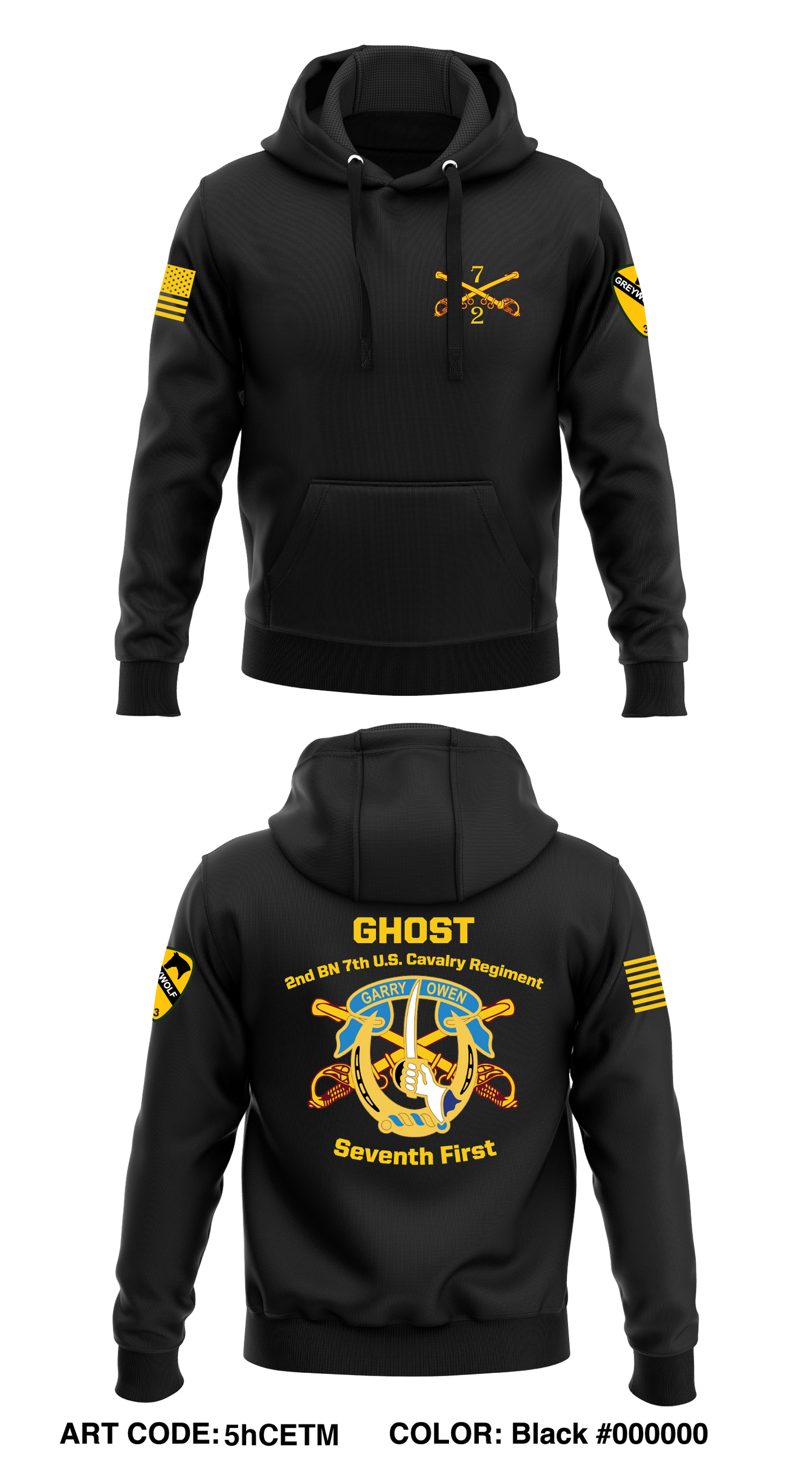 2-7 CAV, GHOST BN Store 1  Core Men's Hooded Performance Sweatshirt - 5hCETM