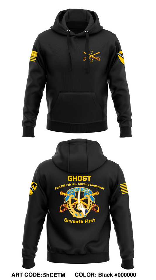 2-7 CAV, GHOST BN Store 1  Core Men's Hooded Performance Sweatshirt - 5hCETM