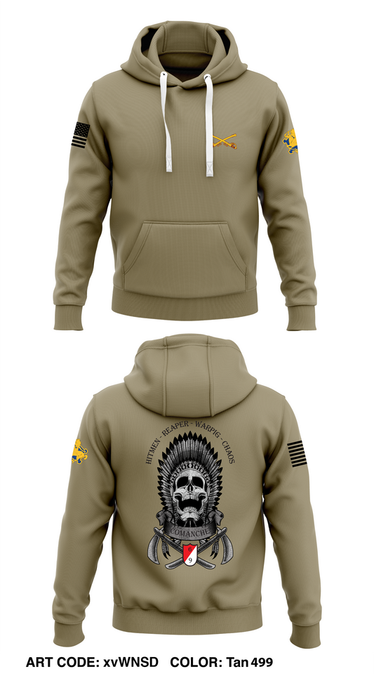 C TRP, 6-9 CAV 3ABCT, 1CD Store 1  Core Men's Hooded Performance Sweatshirt - xvWNSD