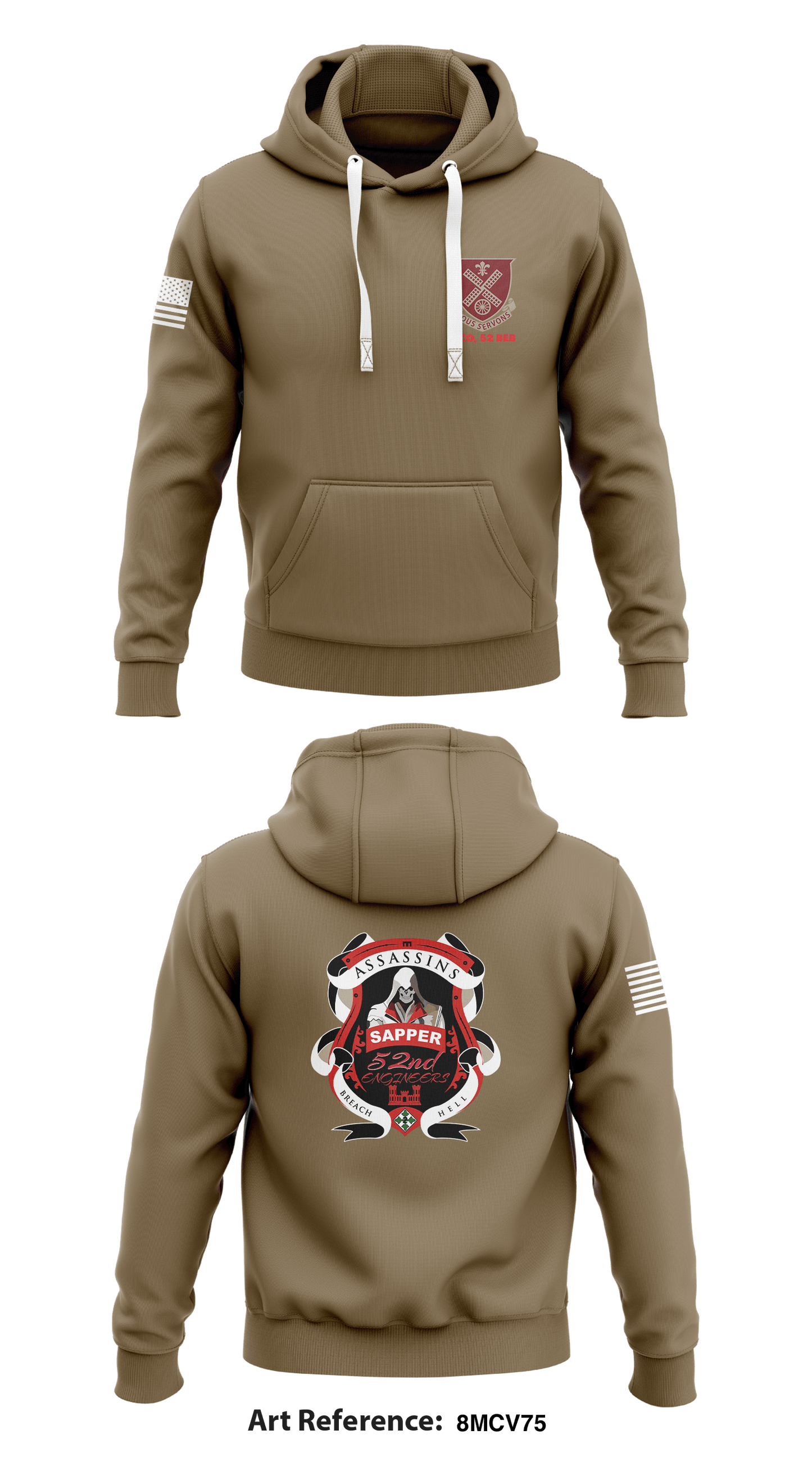 Assassin Company, 52nd BEB  Core Men's Hooded Performance Sweatshirt - 8mcV75