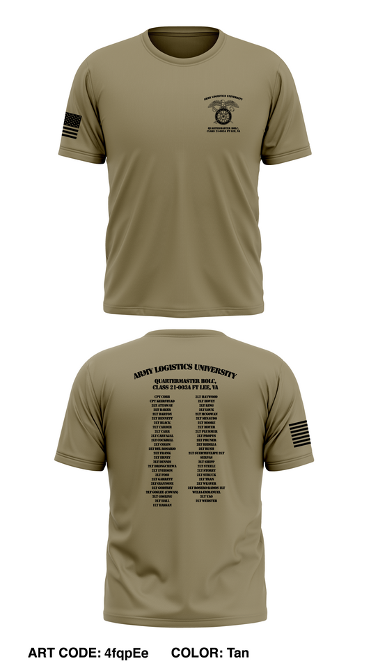 Army Logistics University - Quartermaster BOLC, Class 21-003A FT Lee, VA Store 1  Core Men's SS Performance Tee - 4fqpEe