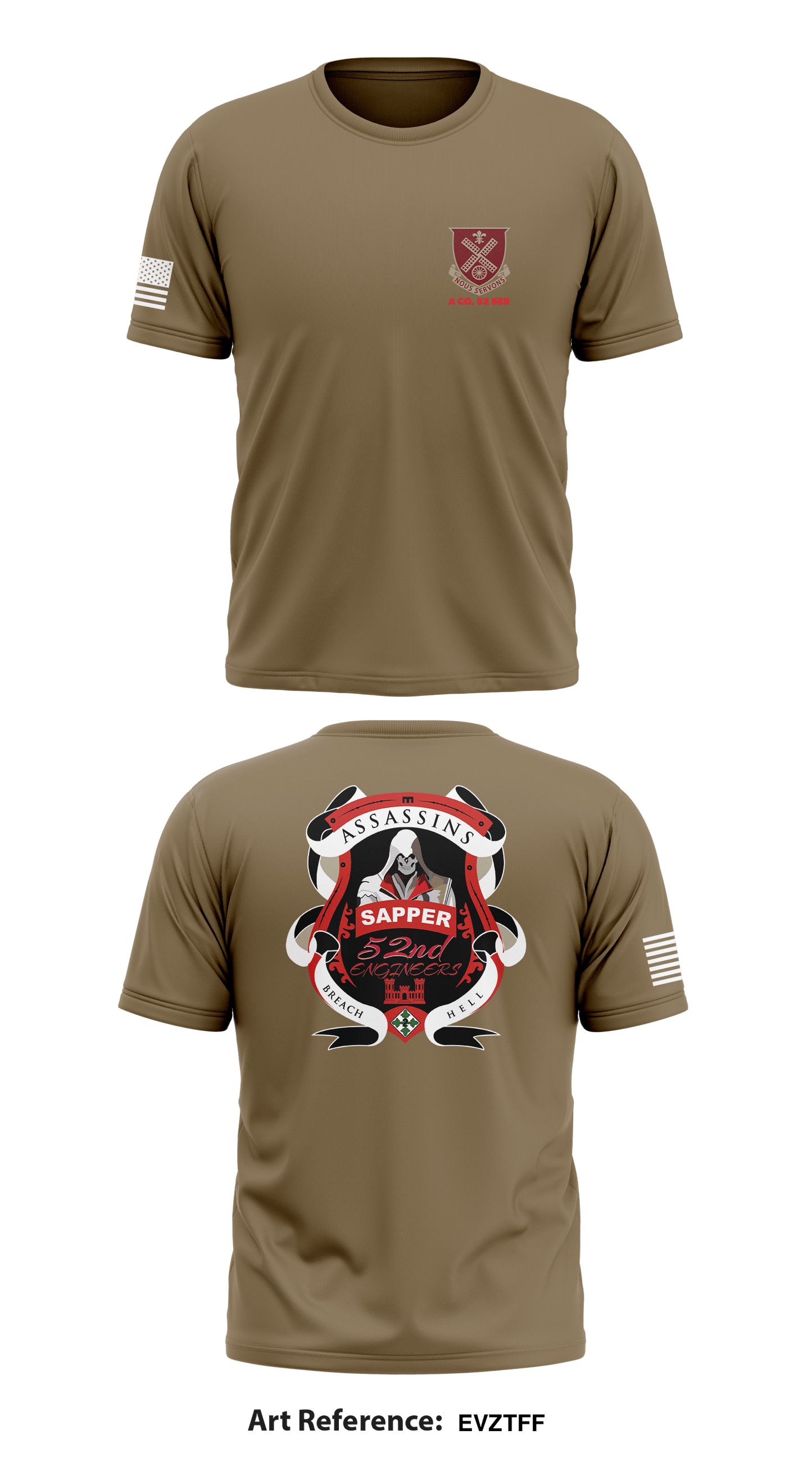 Assassin Company, 52nd BEB Core Men's SS Performance Tee - EvztFf