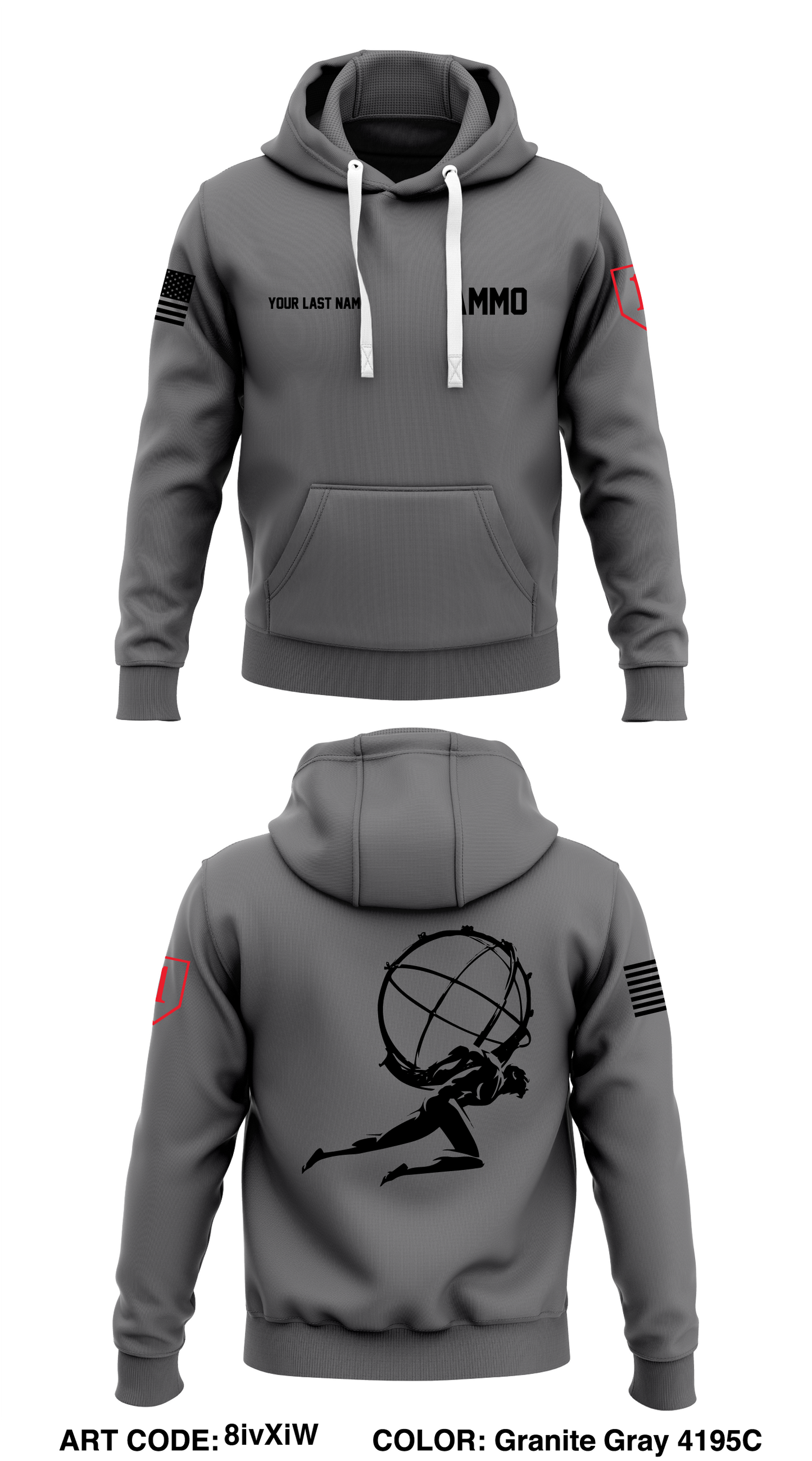 I FSC, 1-16 IN, 1 BDE, 1 ID Store 1  Core Men's Hooded Performance Sweatshirt - 8ivXiW