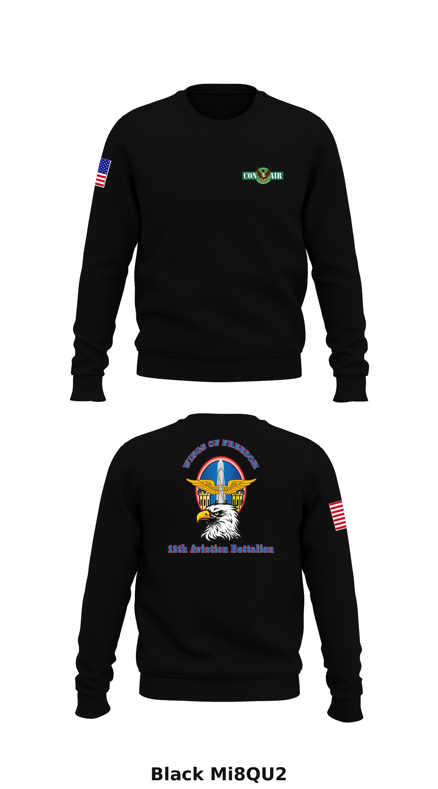12th Aviation Battalion Store 1 Core Men's Crewneck Performance Sweatshirt - Mi8QU2