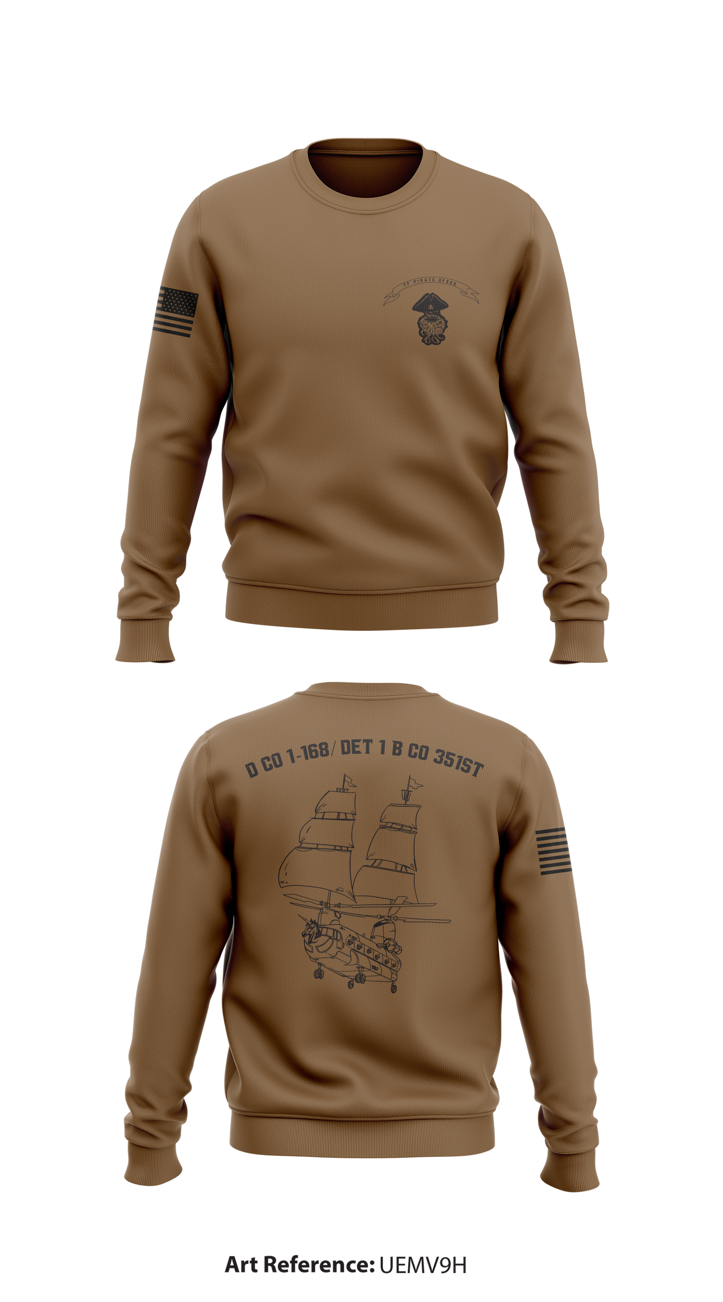 D CO 1-168/ DET 1 B CO 351st Store 1 Core Men's Crewneck Performance Sweatshirt - Uemv9h