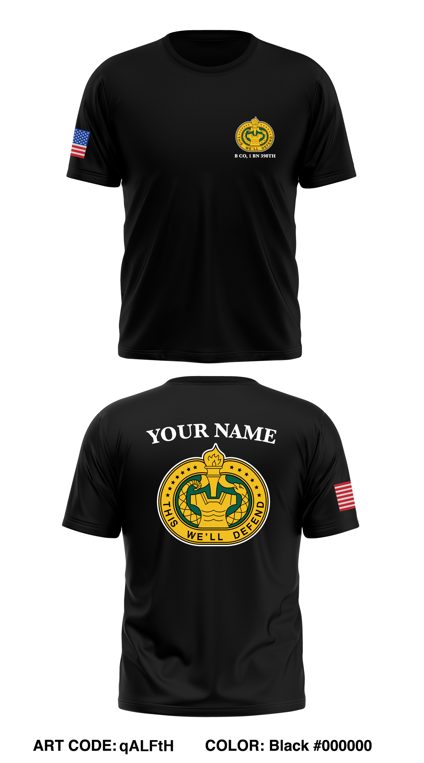 B Co, 1 BN 398th Store 1 Core Men's SS Performance Tee - qALFtH