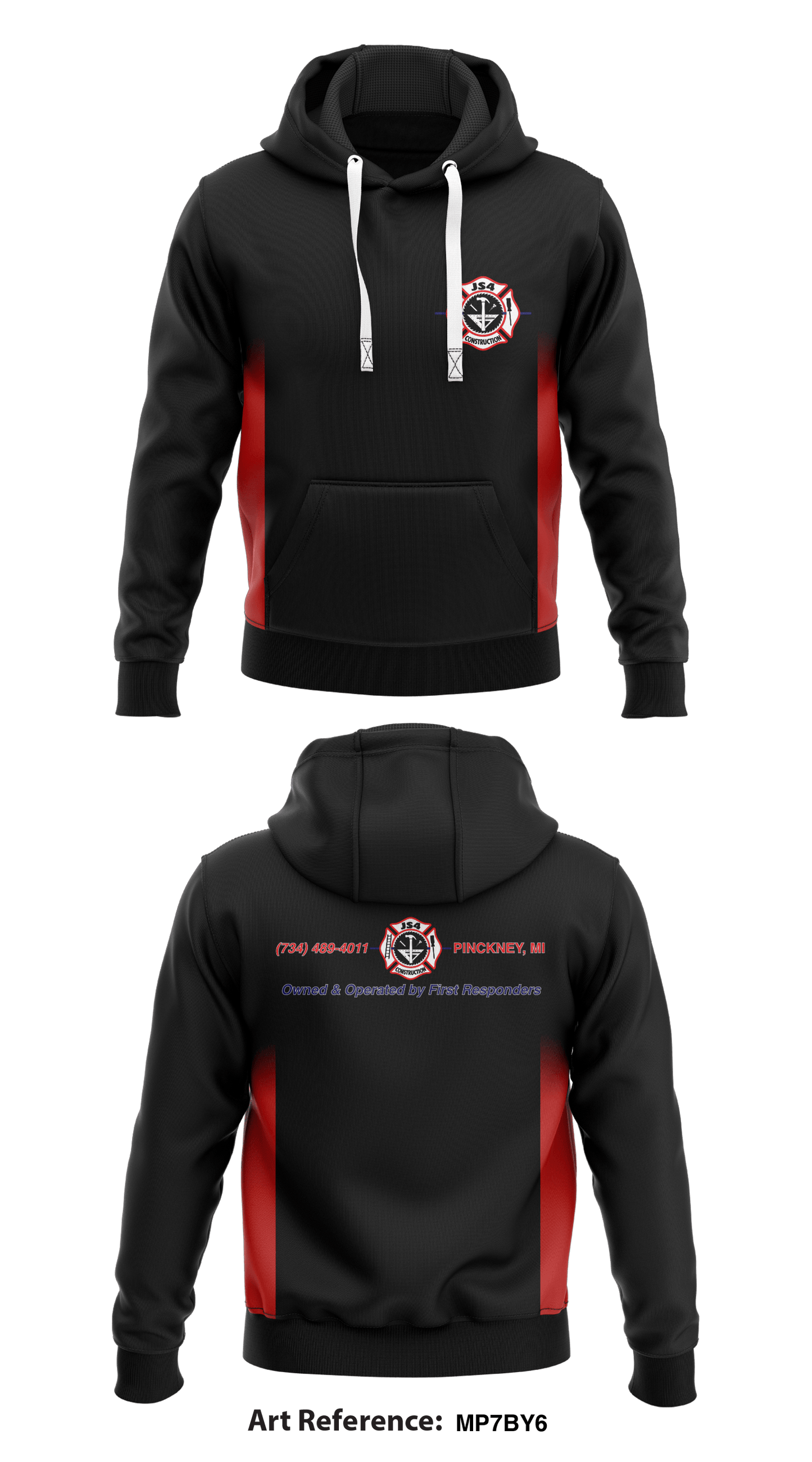 JS4 Construction  Store 1  Core Men's Hooded Performance Sweatshirt - MP7bY6