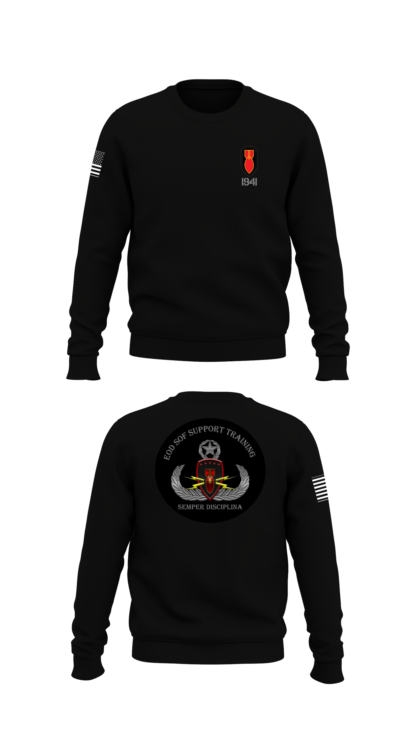 EOD SOF Support Training  Store 1 Core Men's Crewneck Performance Sweatshirt - 47424777257