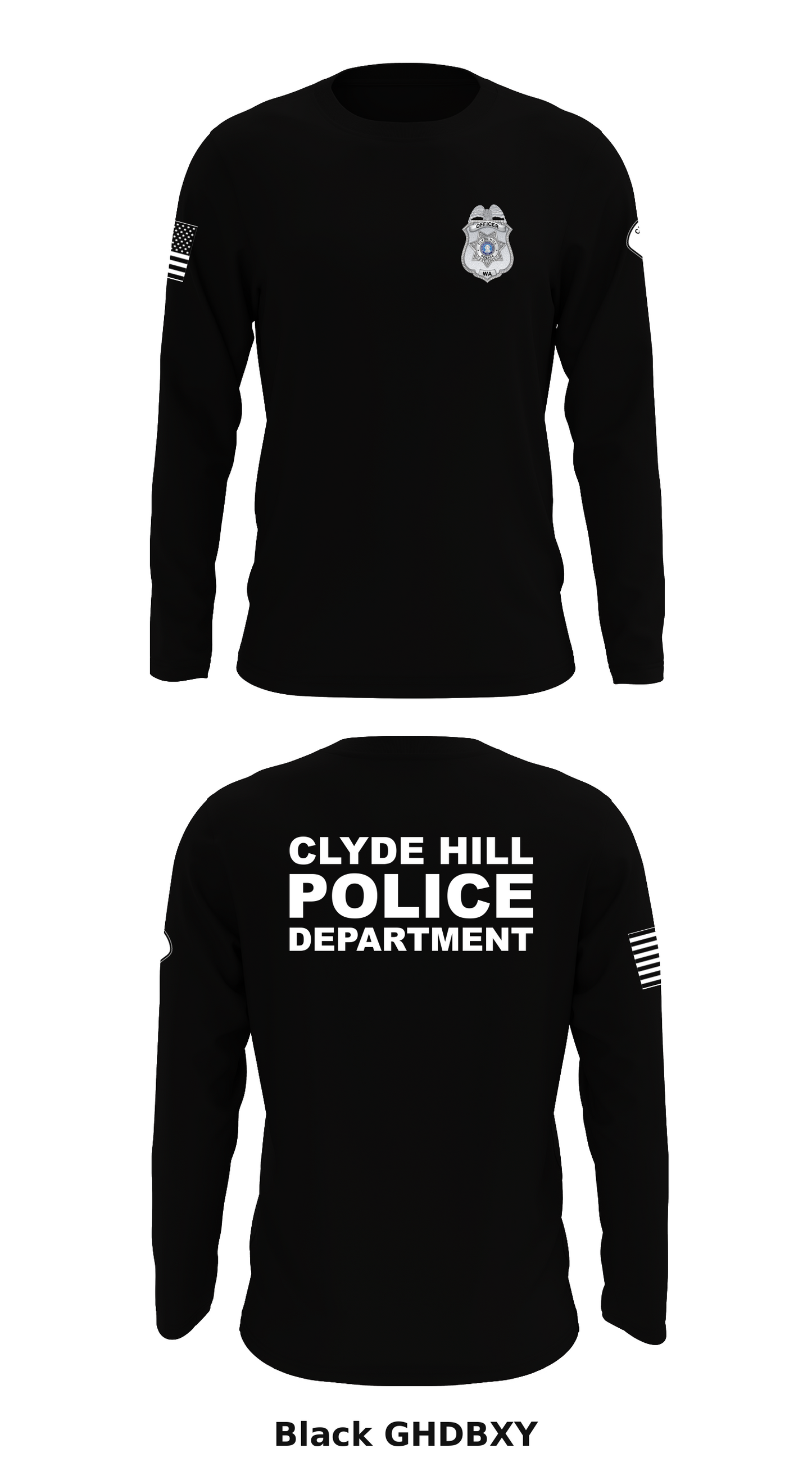 Clyde Hill Police Department Store 1 Core Men's LS Performance Tee - GHDBXY