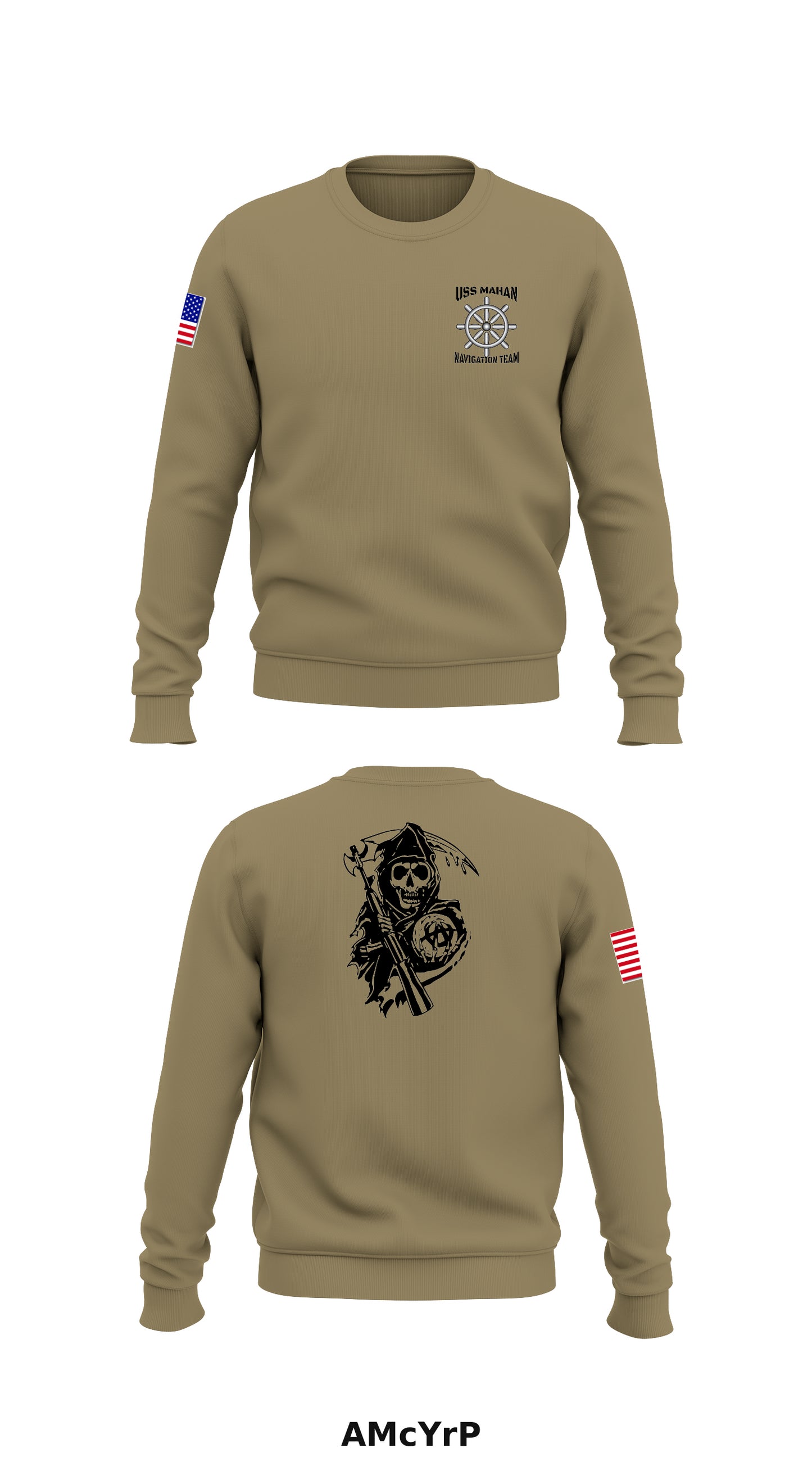 USS MAHAN Navigation Team Store 1 Core Men's Crewneck Performance Sweatshirt - AMcYrP