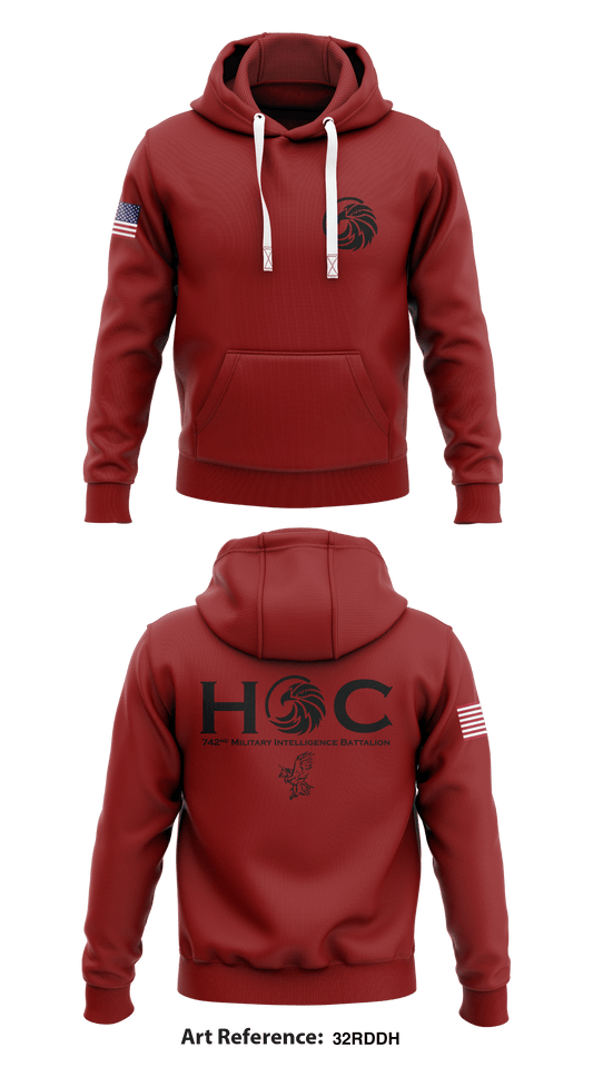 HOC 742nd MI BN Store 1  Core Men's Hooded Performance Sweatshirt - 32RDdH