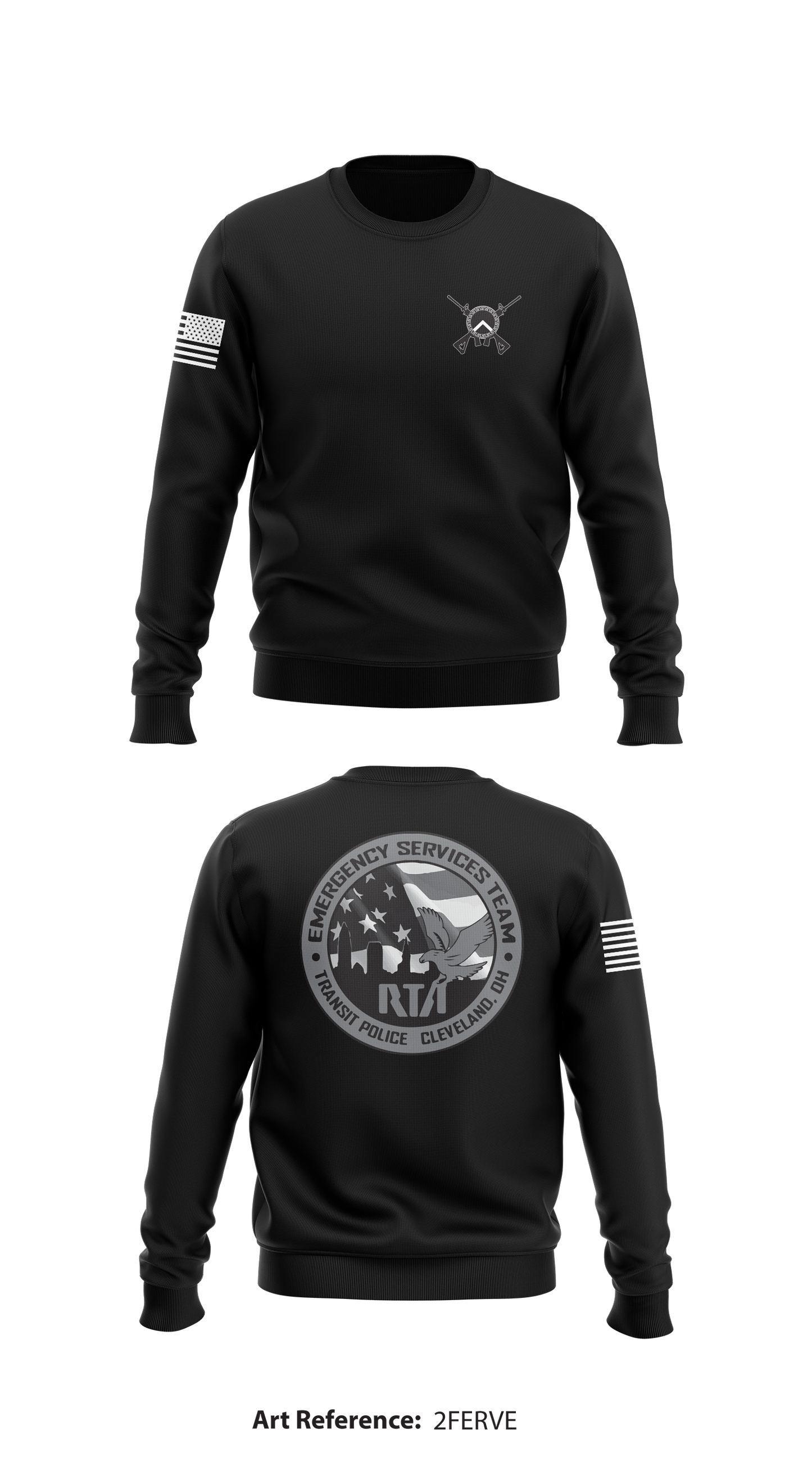 GCRTA Emergency Service Team (EST) Store 1 Core Men's Crewneck Performance Sweatshirt - 2FErve