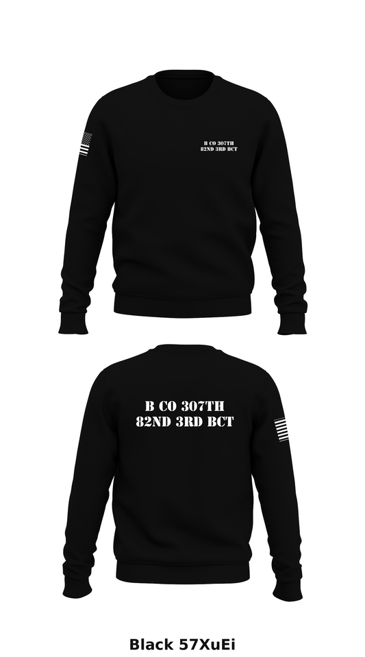 B Co 307th 82nd 3rd BCT Store 1 Core Men's Crewneck Performance Sweatshirt - 57XuEi