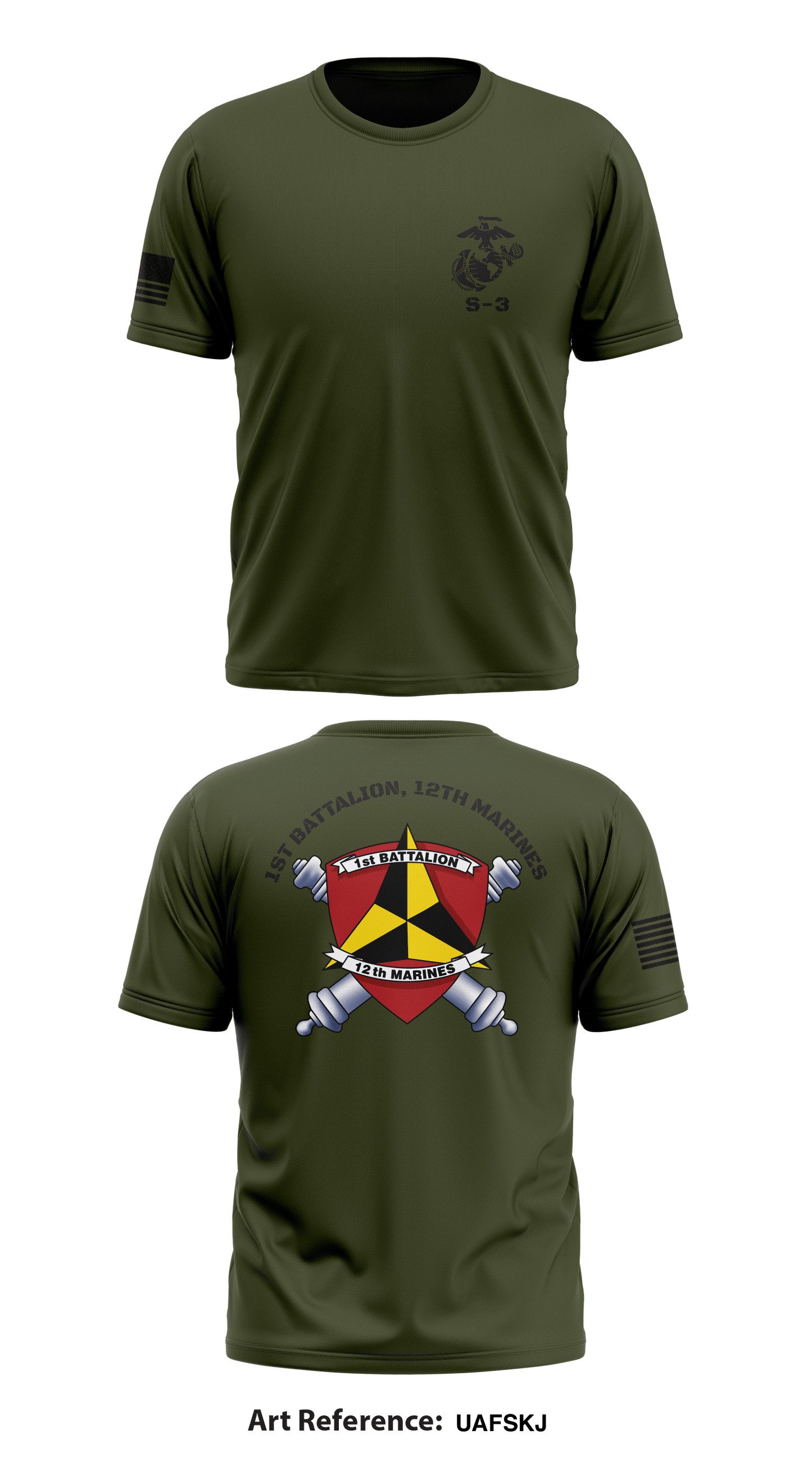 1st Battalion, 12th Marines Store 1 Core Men's SS Performance Tee - uAFskJ