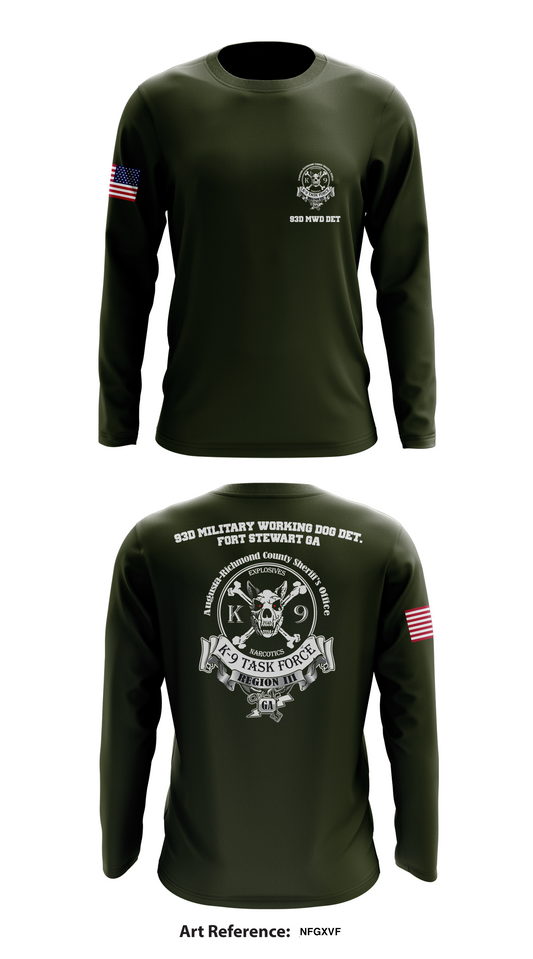 93d Military Working Dog Det. Store 1 Core Men's LS Performance Tee - nfgxVF