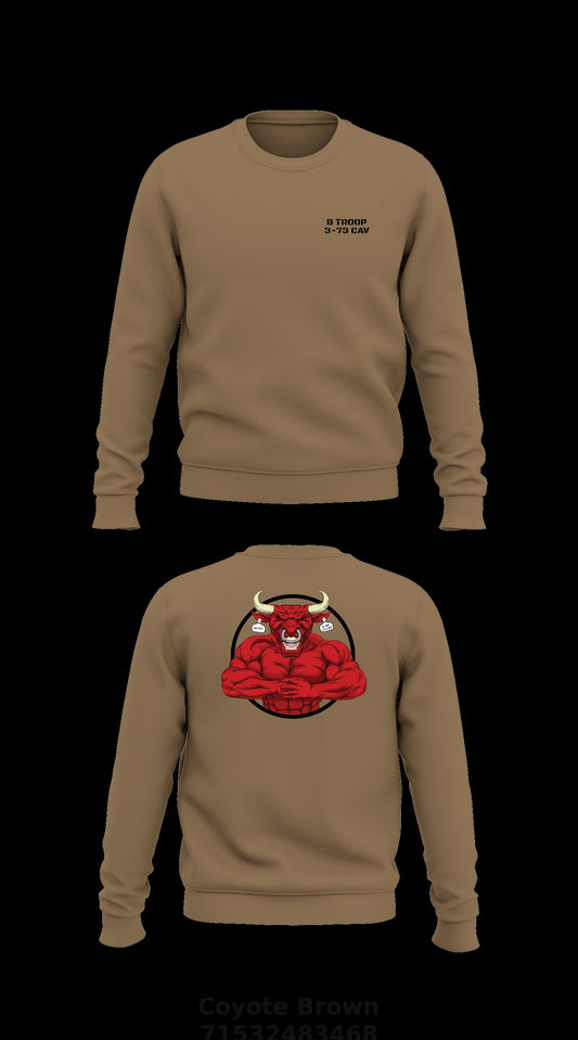 B Troop 3-73 CAV Store 1 Core Men's Crewneck Performance Sweatshirt - 71532483468