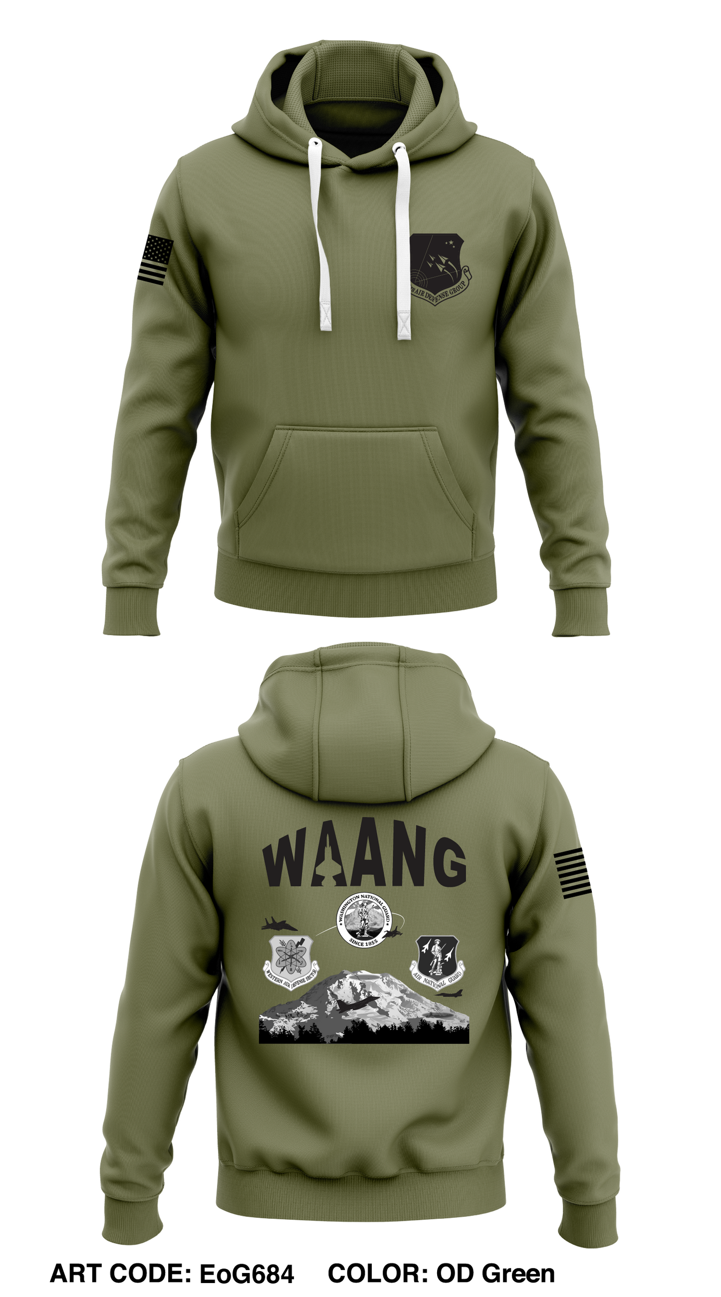 225th ADG Store 1  Core Men's Hooded Performance Sweatshirt - EoG684